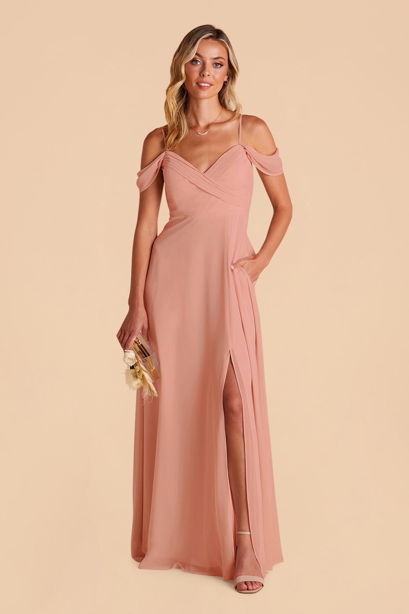 Spence Convertible Chiffon Bridesmaid Dress in Dusty Rose