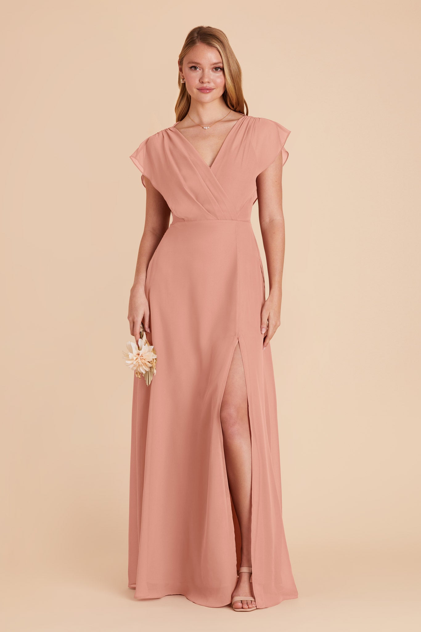 Sparkly Dusty Rose Tulle Beaded Prom Dress Backless V Neck S1 –  BallGownBridal