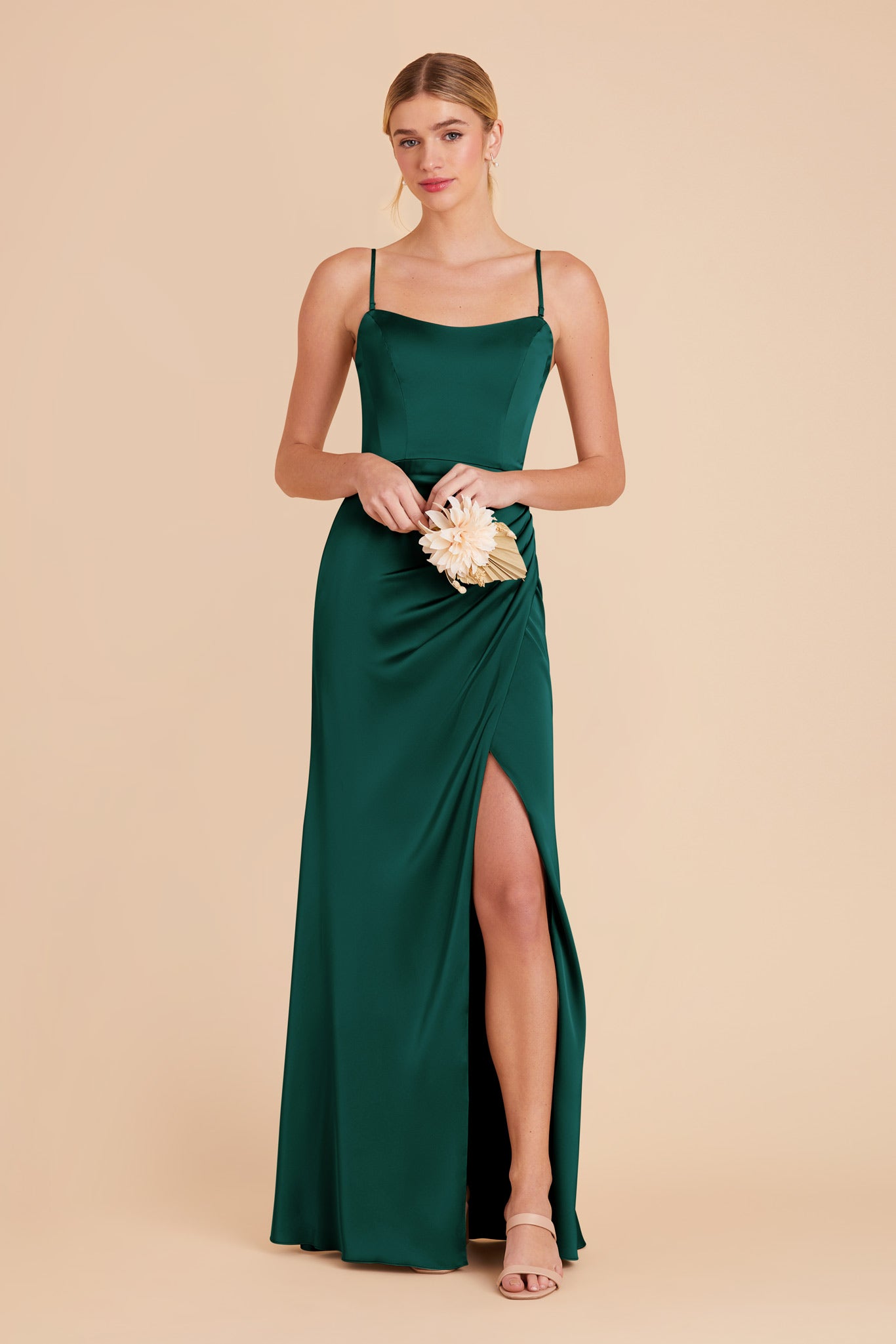 Emerald Anne Matte Satin Dress by Birdy Grey