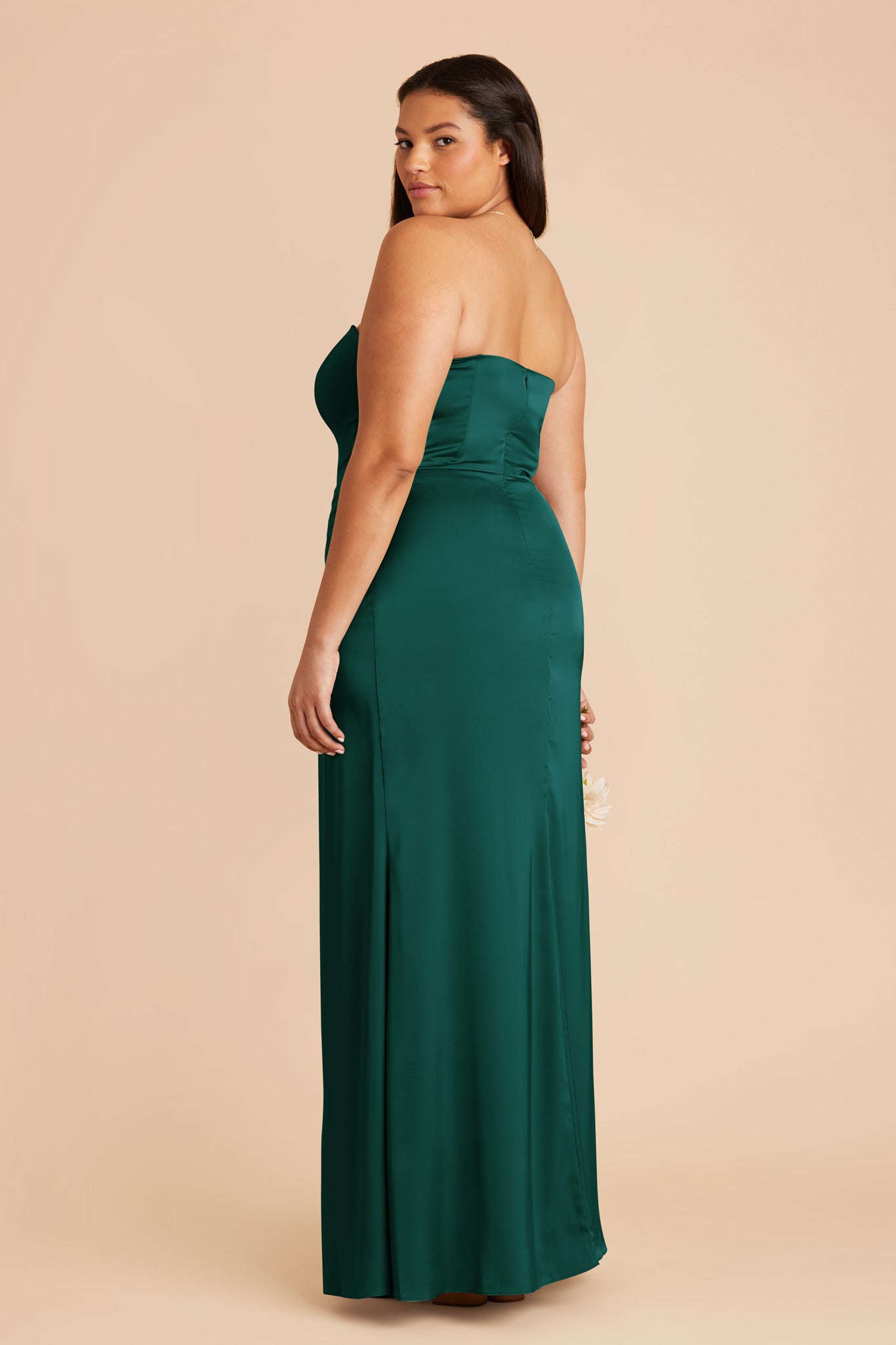 Emerald Anne Matte Satin Dress by Birdy Grey