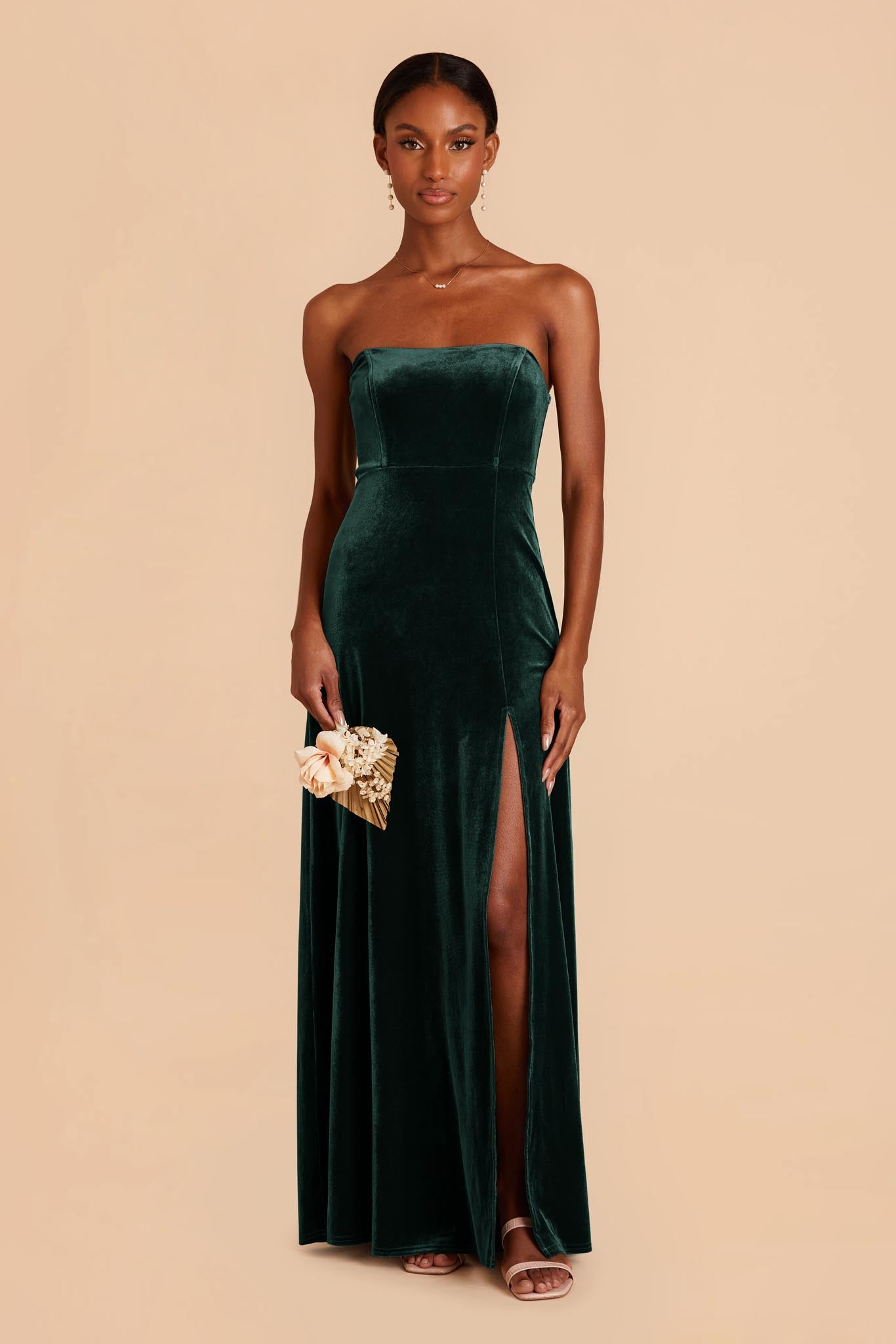 Emerald August Velvet Dress by Birdy Grey