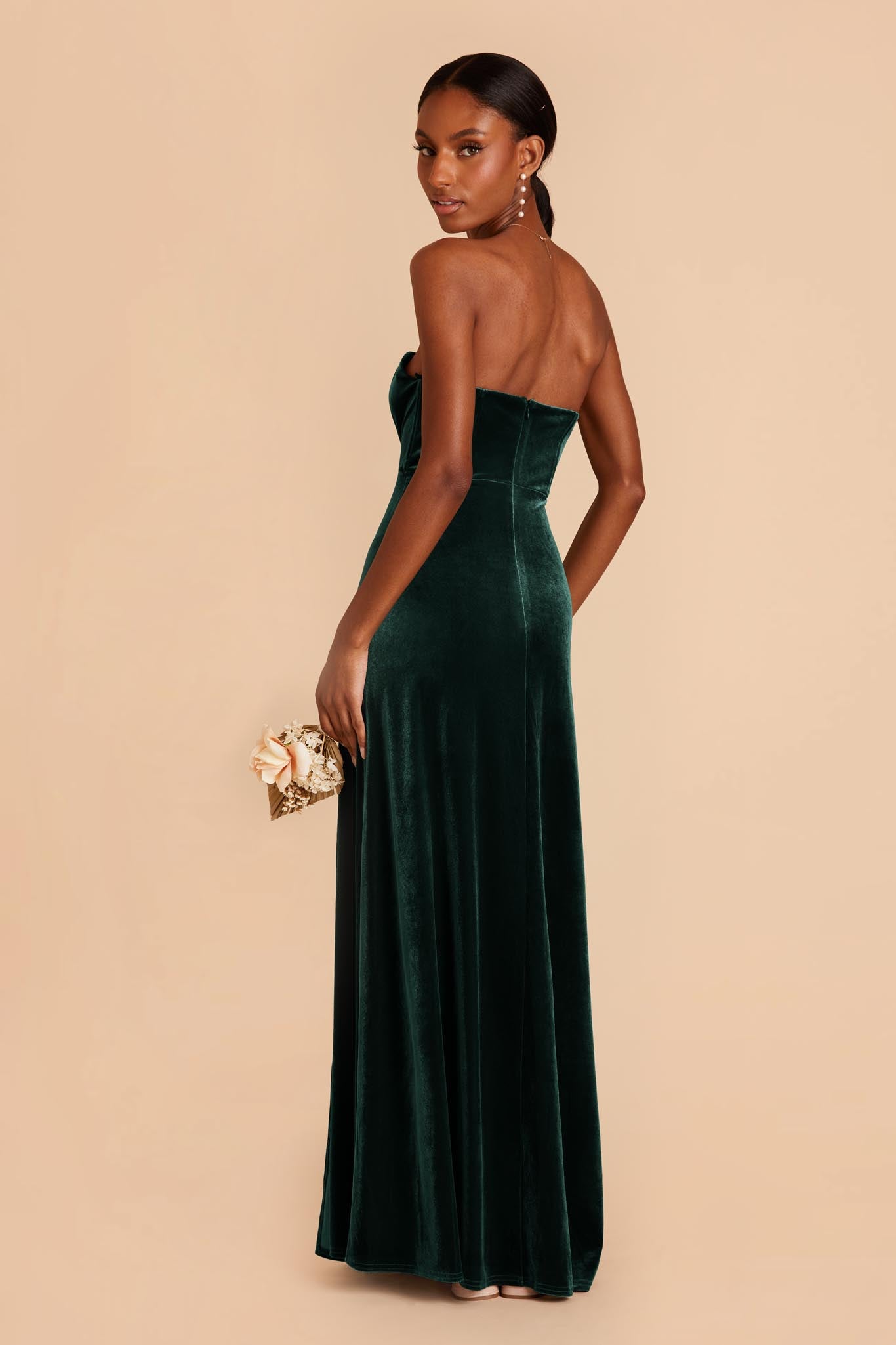 Emerald August Velvet Dress by Birdy Grey