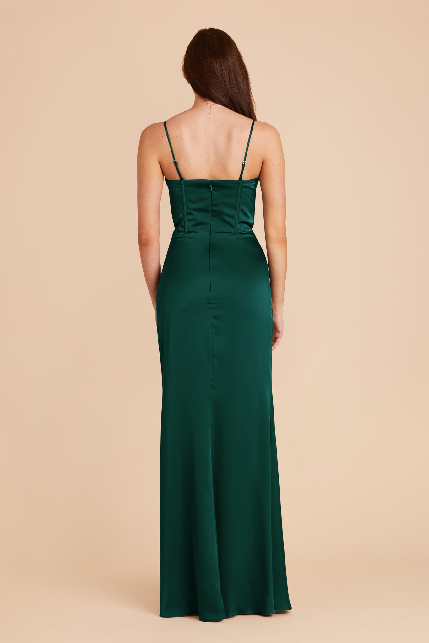 Emerald Carrie Matte Satin Dress by Birdy Grey