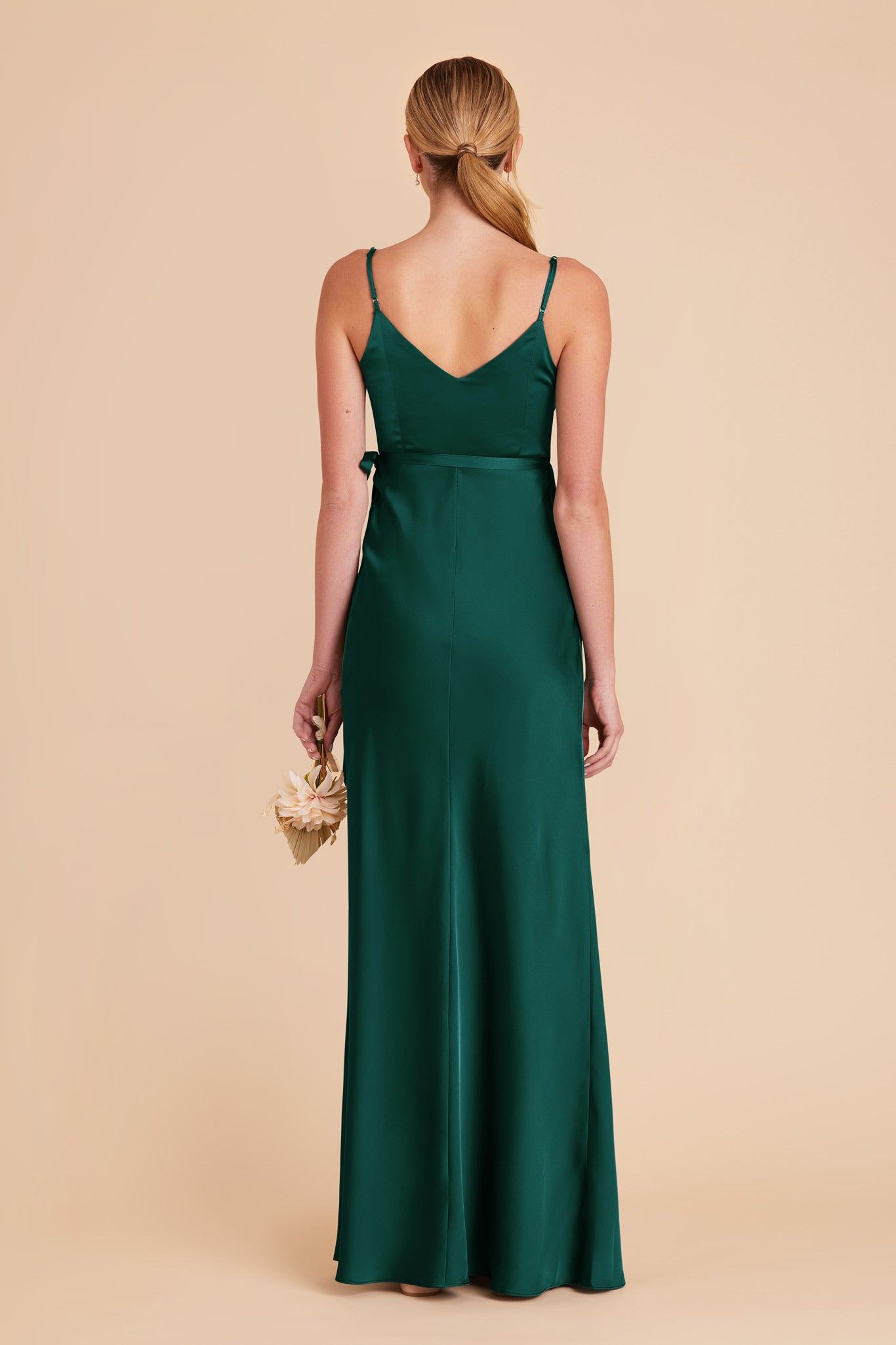 Emerald Cindy Matte Satin Dress by Birdy Grey