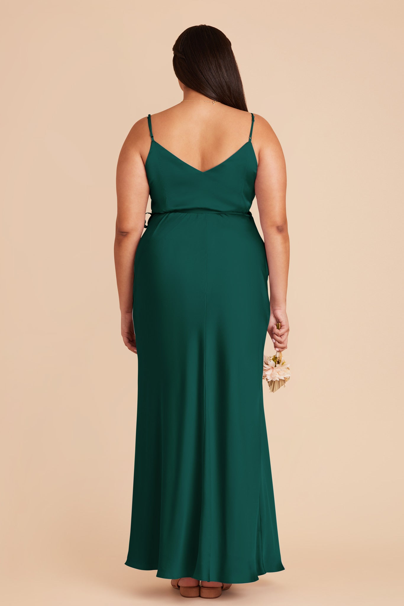 Cindy Matte Satin Dress - Emerald
