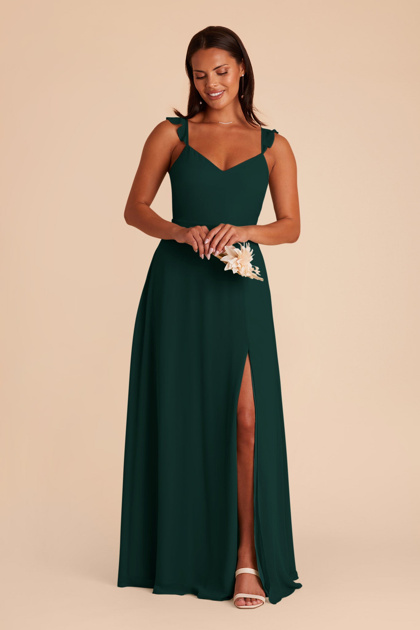 Emerald Doris Chiffon Dress by Birdy Grey