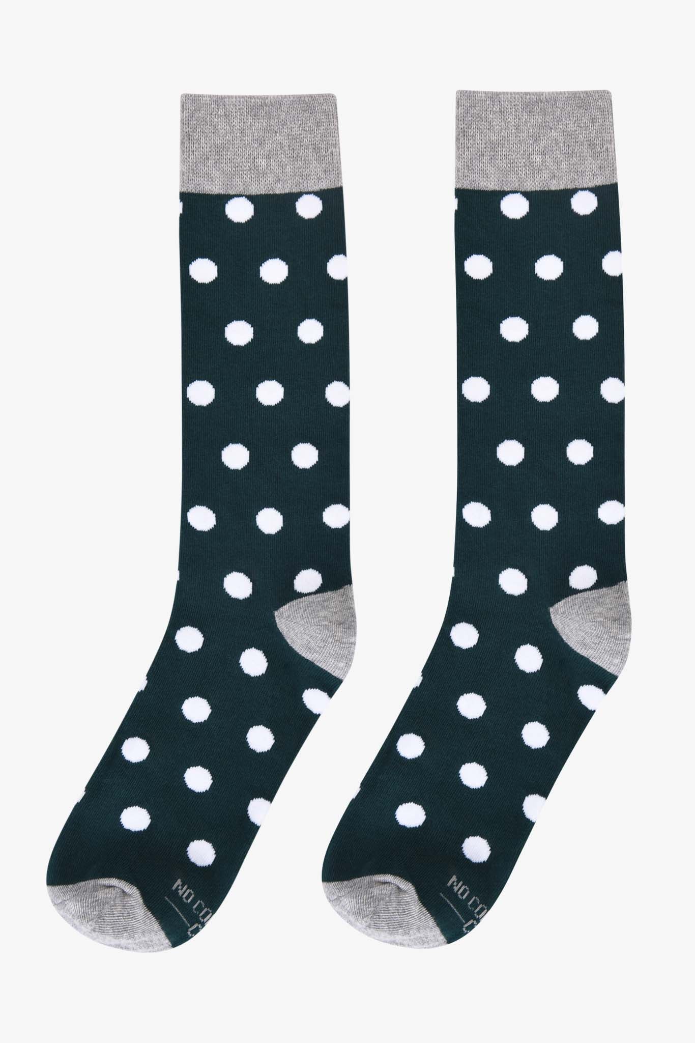 Polka Dot Groomsmen Socks By No Cold Feet - Emerald