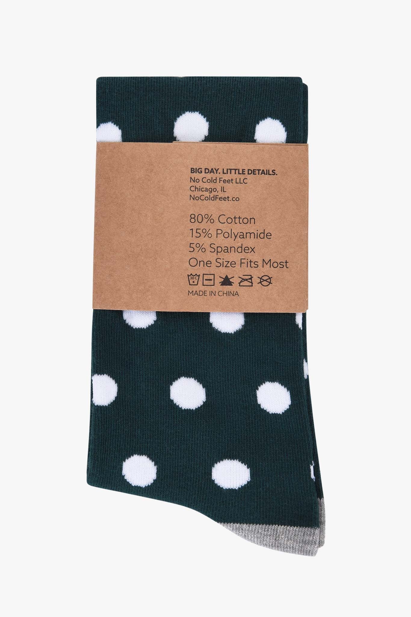Emerald Polka Dot Groomsmen Socks By No Cold Feet