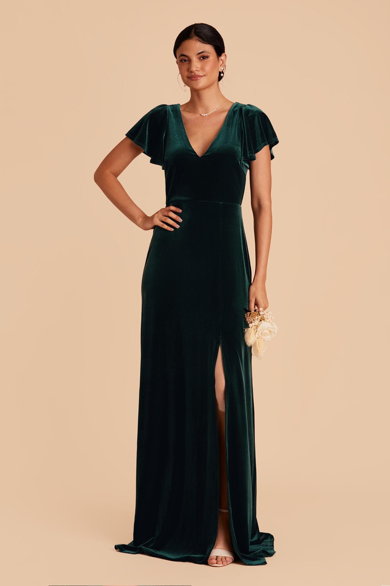 Hannah Velvet Dress - Emerald