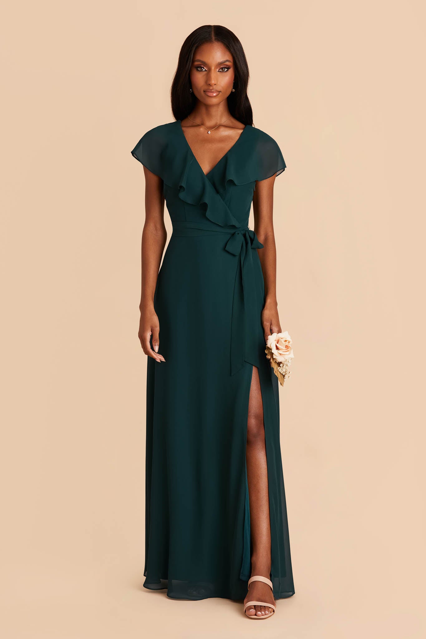 Jackson Chiffon Dress - Emerald