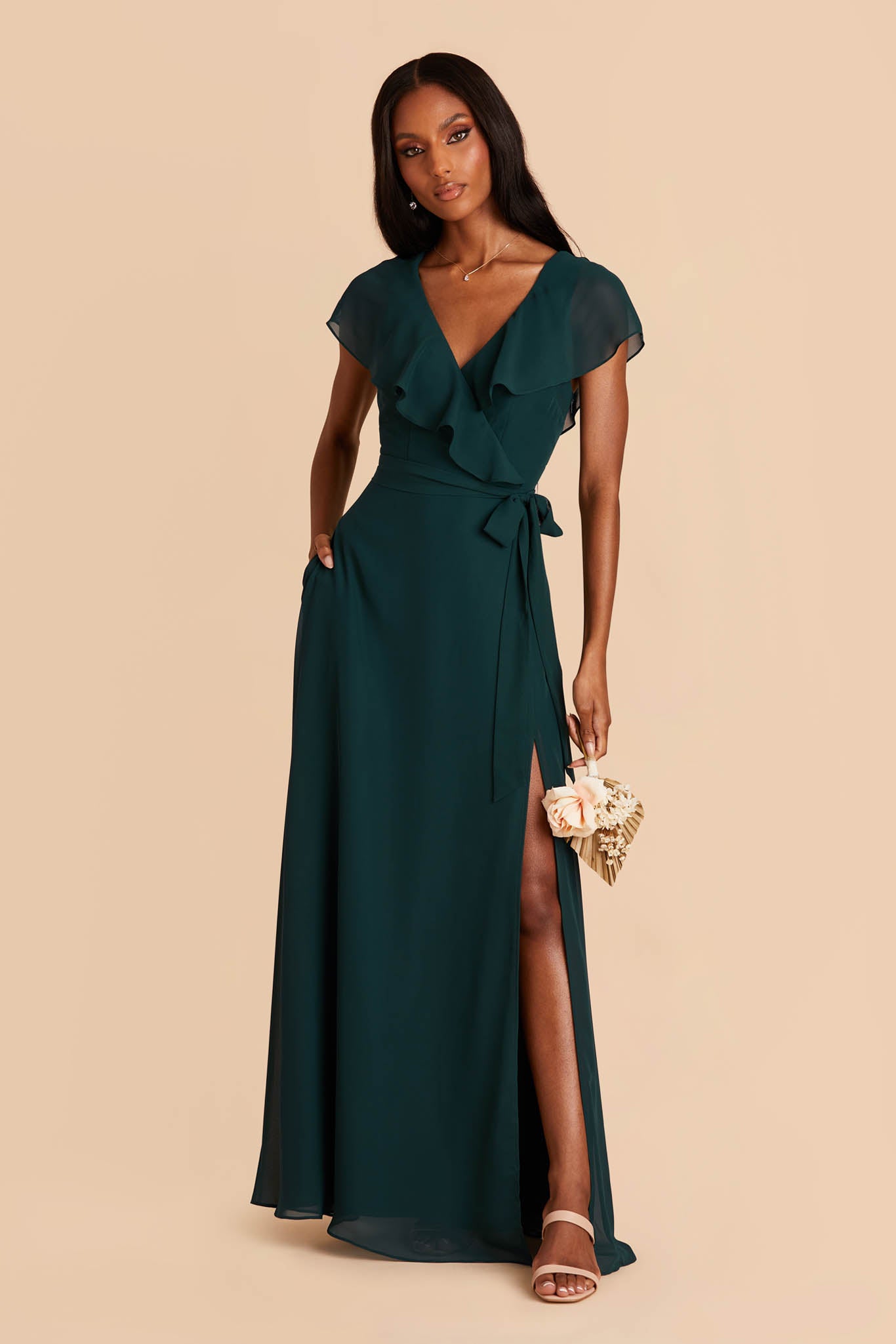 Emerald Jackson Chiffon Dress by Birdy Grey
