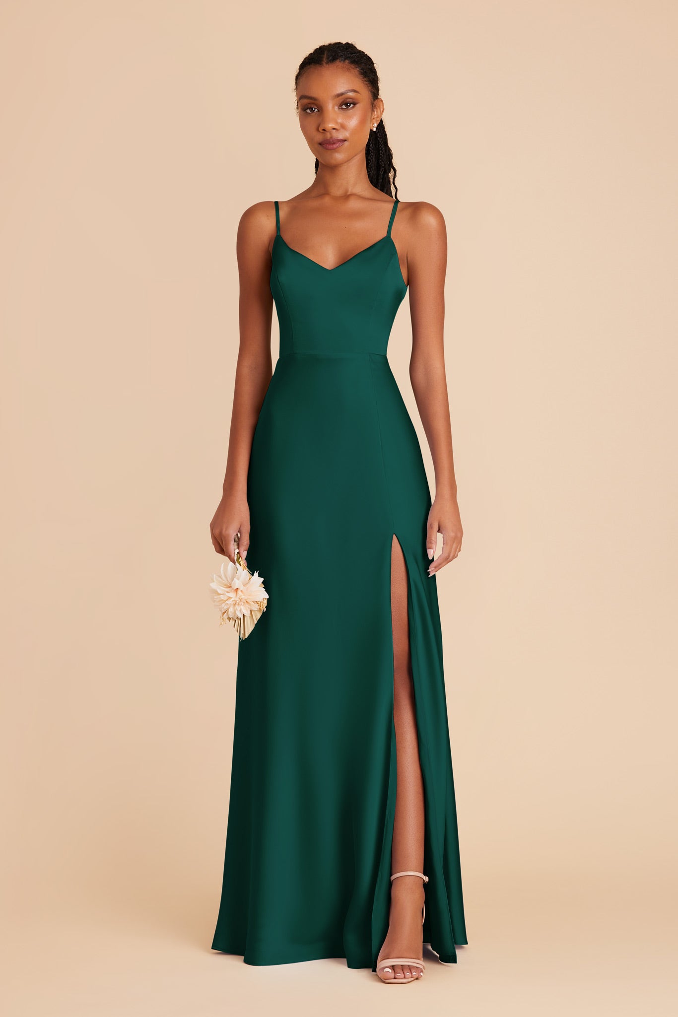 Emerald Jay Matte Satin Dress by Birdy Grey