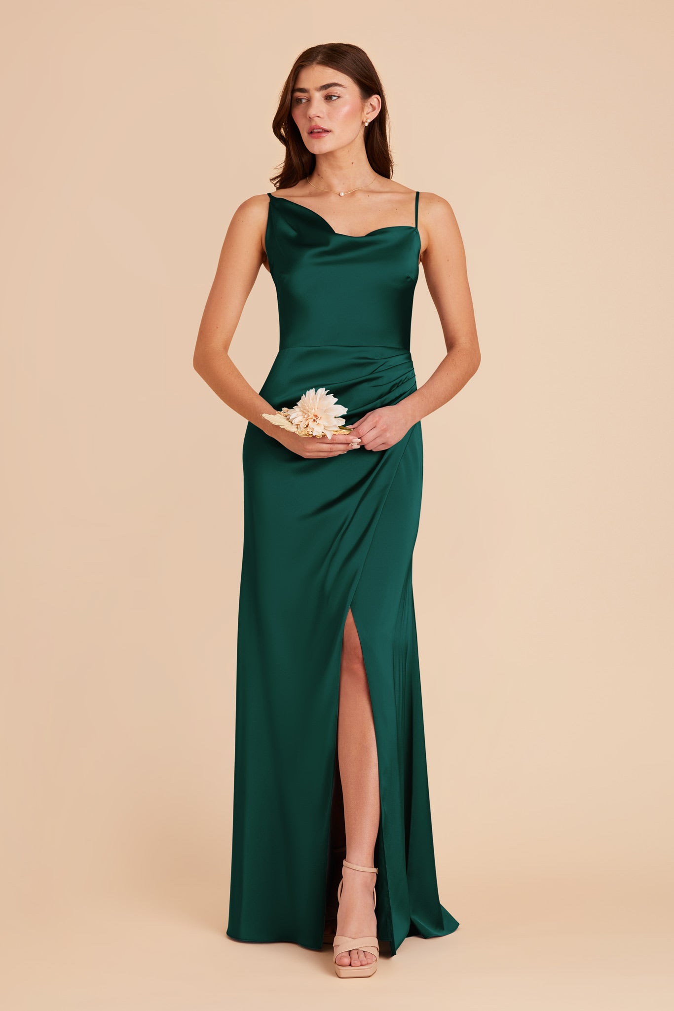 Emerald Jennifer Matte Satin Dress by Birdy Grey
