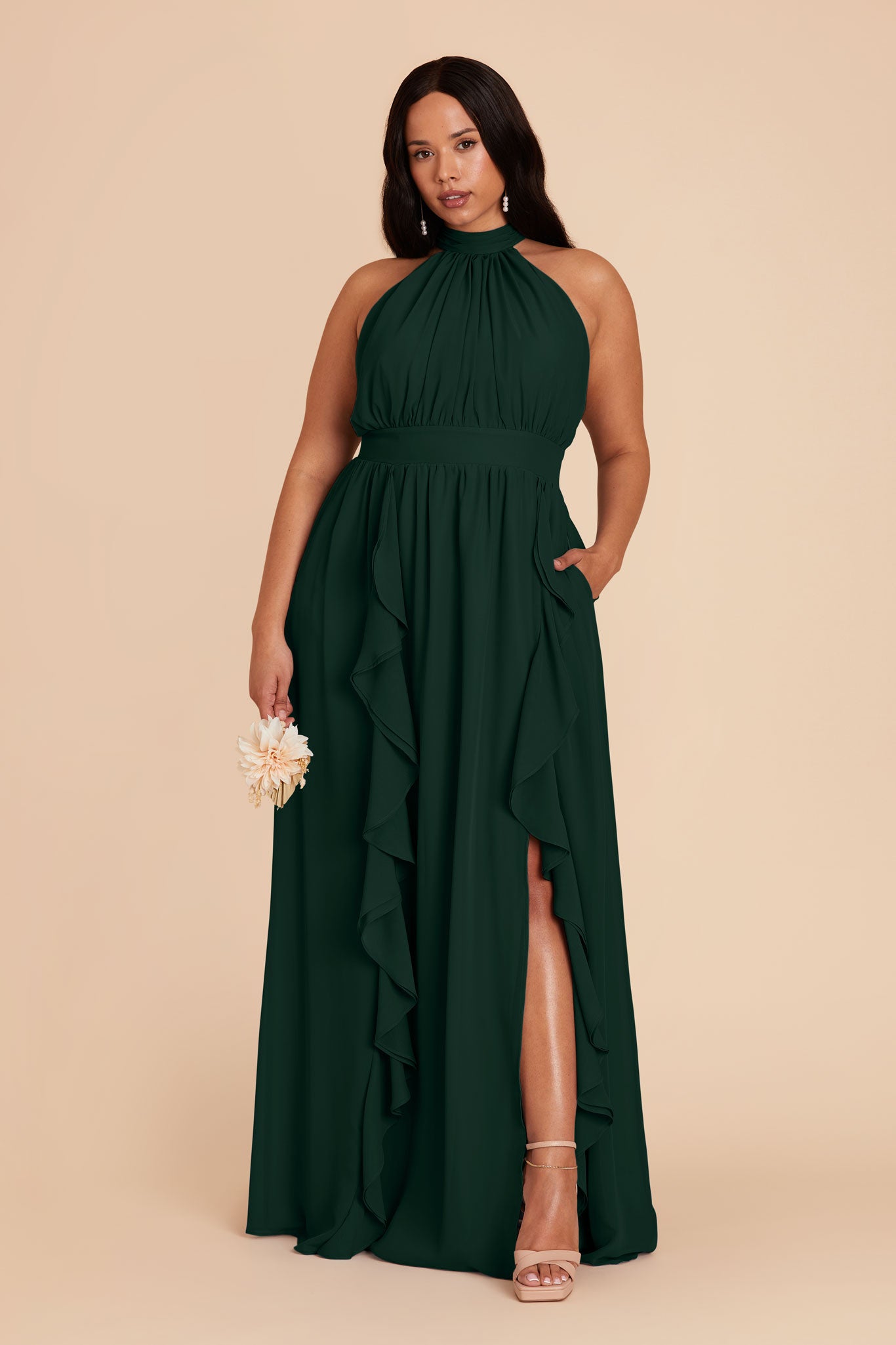 Emerald Joyce Chiffon Dress by Birdy Grey