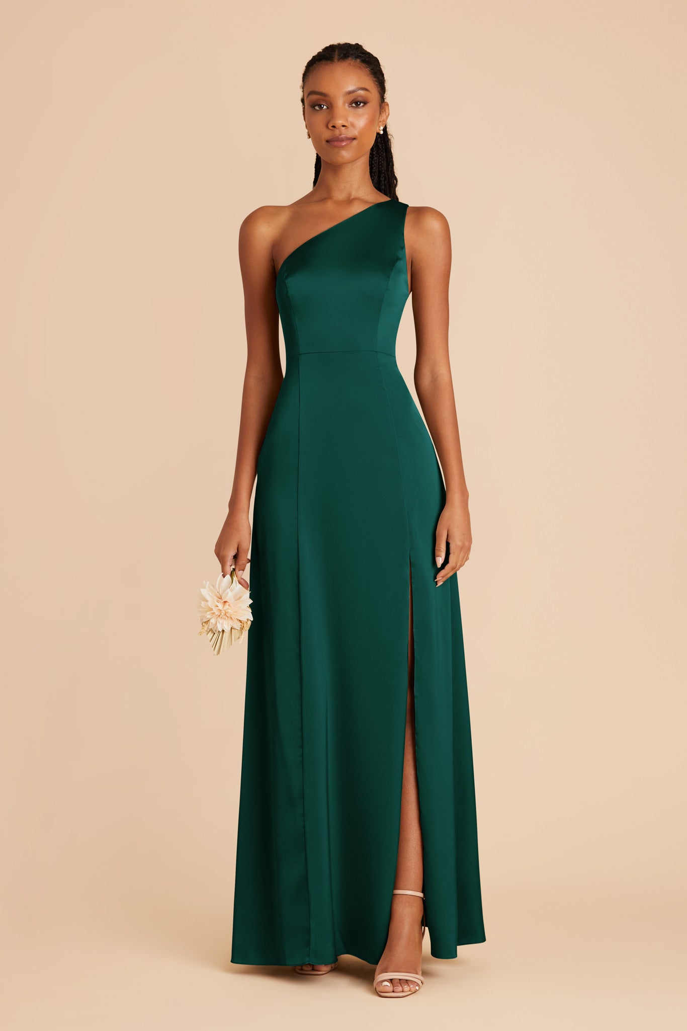 Emerald Kira Matte Satin Dress by Birdy Grey
