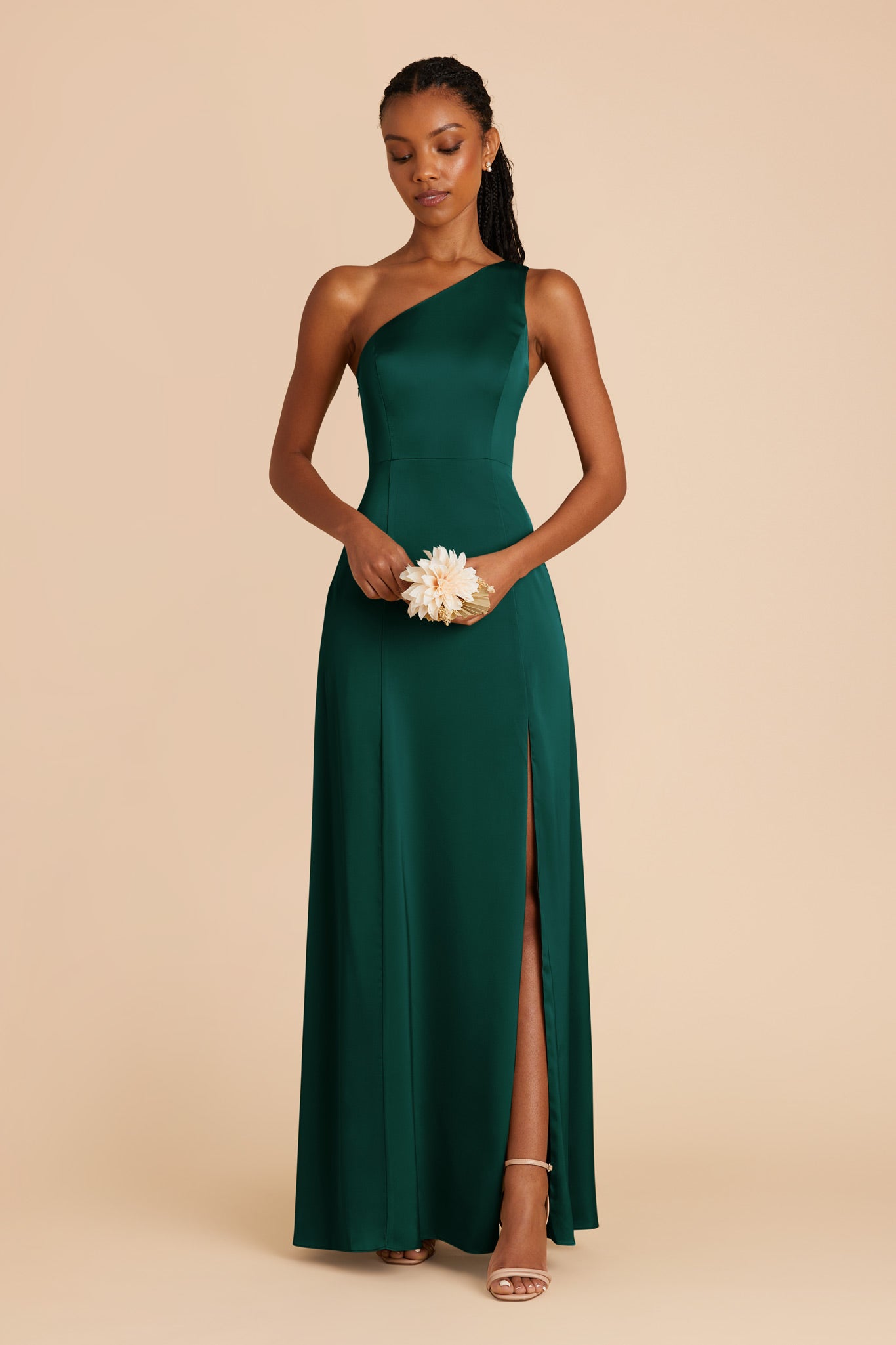 Kira Matte Satin Dress - Emerald