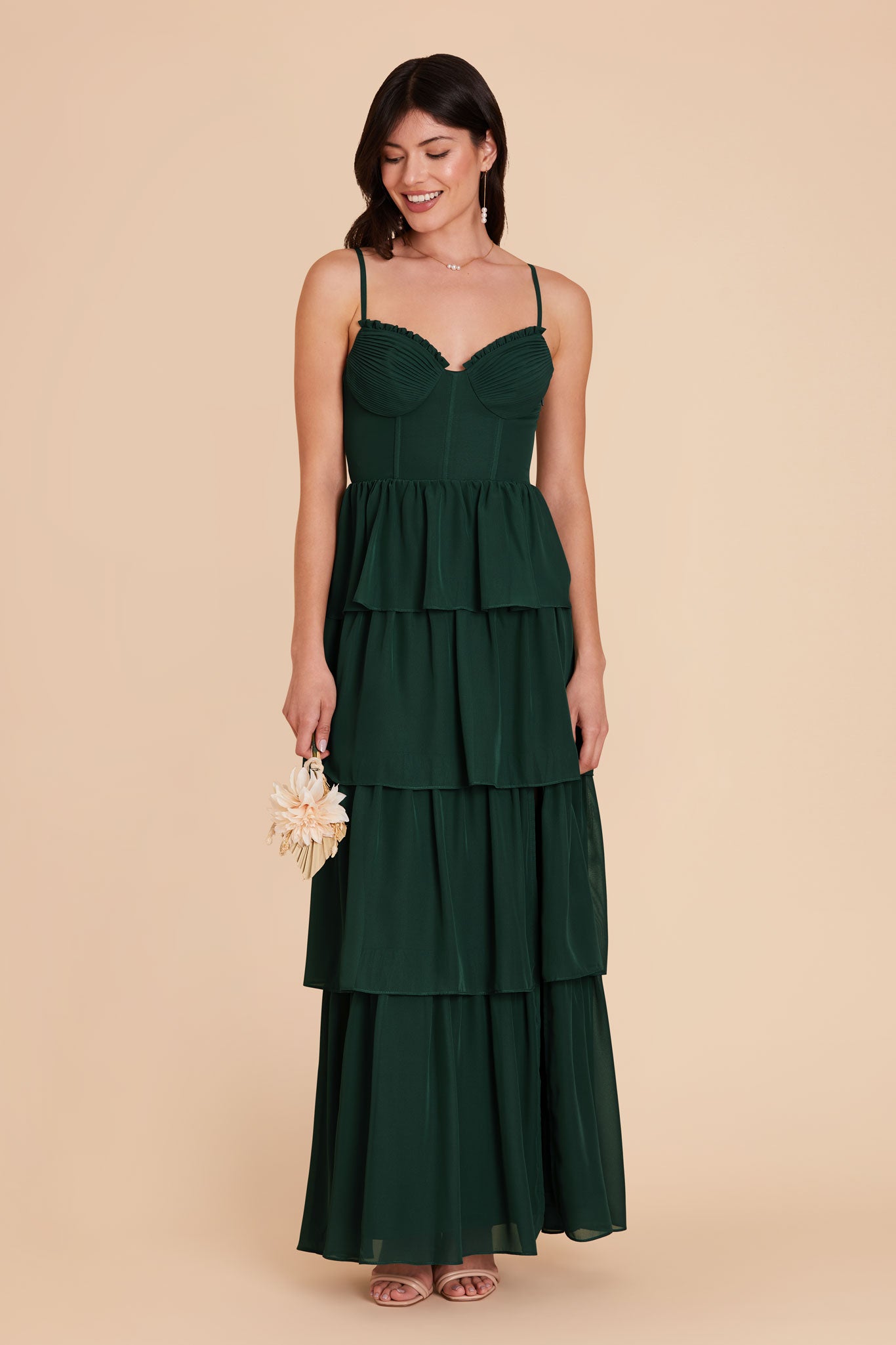Emerald Lola Chiffon Dress by Birdy Grey