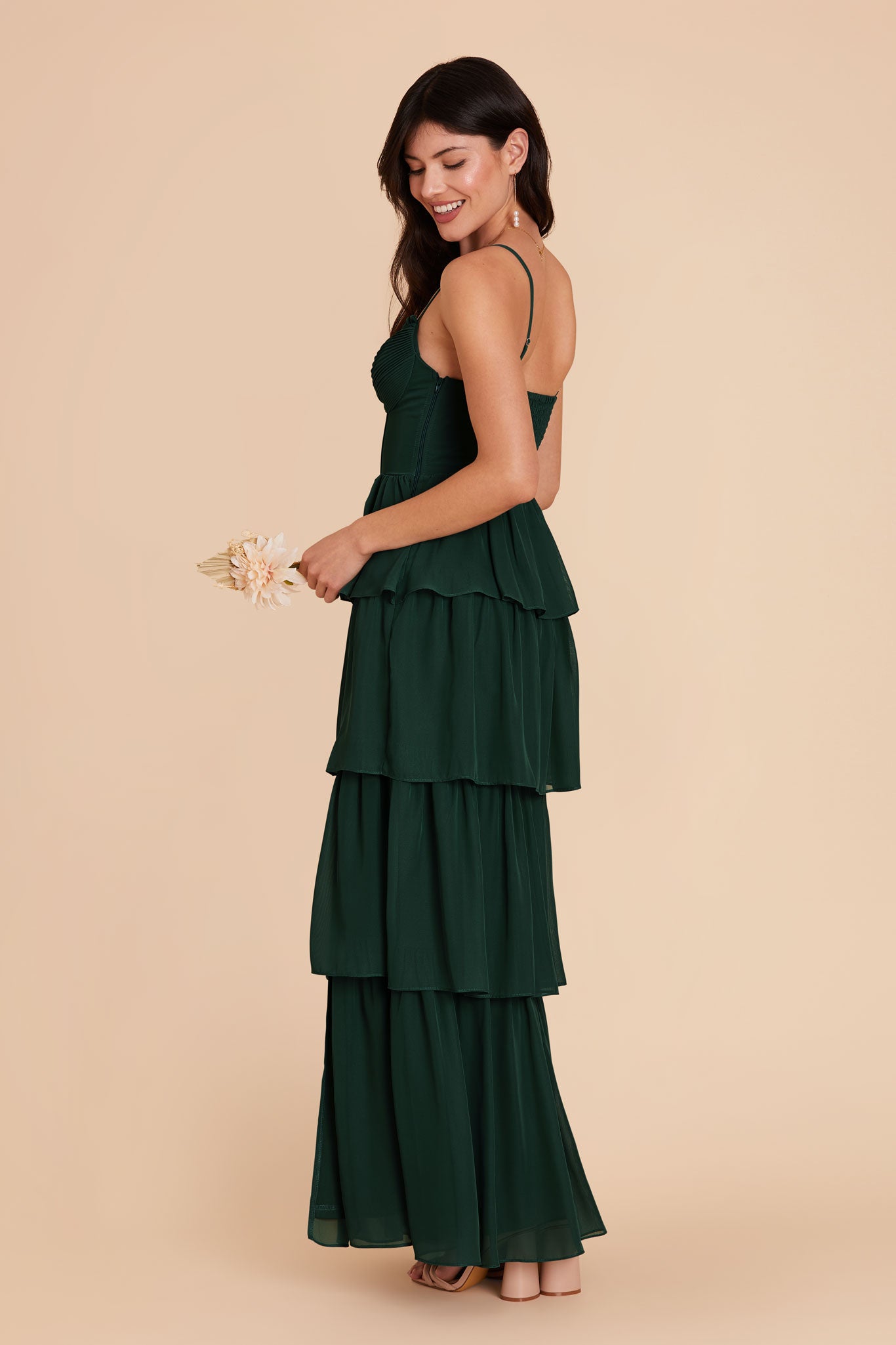Emerald Lola Chiffon Dress by Birdy Grey