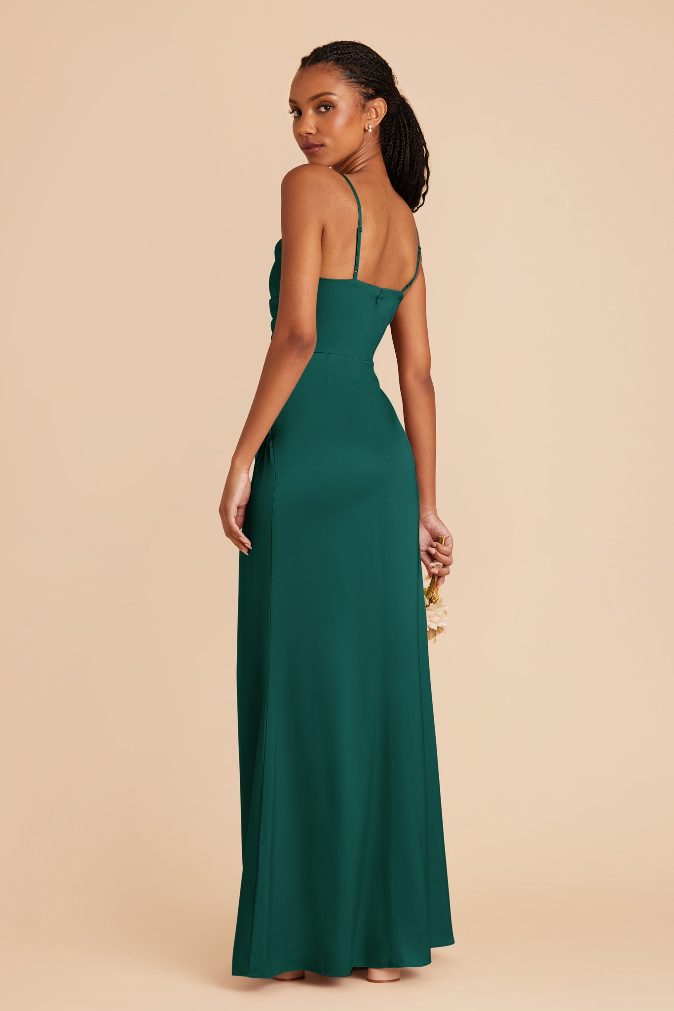 Emerald Lydia Matte Satin Dress by Birdy Grey