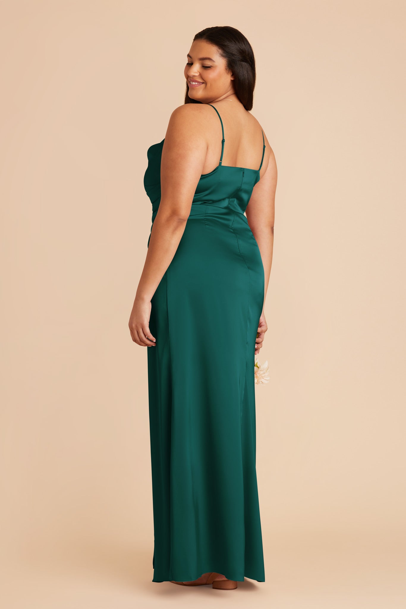 Emerald Lydia Matte Satin Dress by Birdy Grey