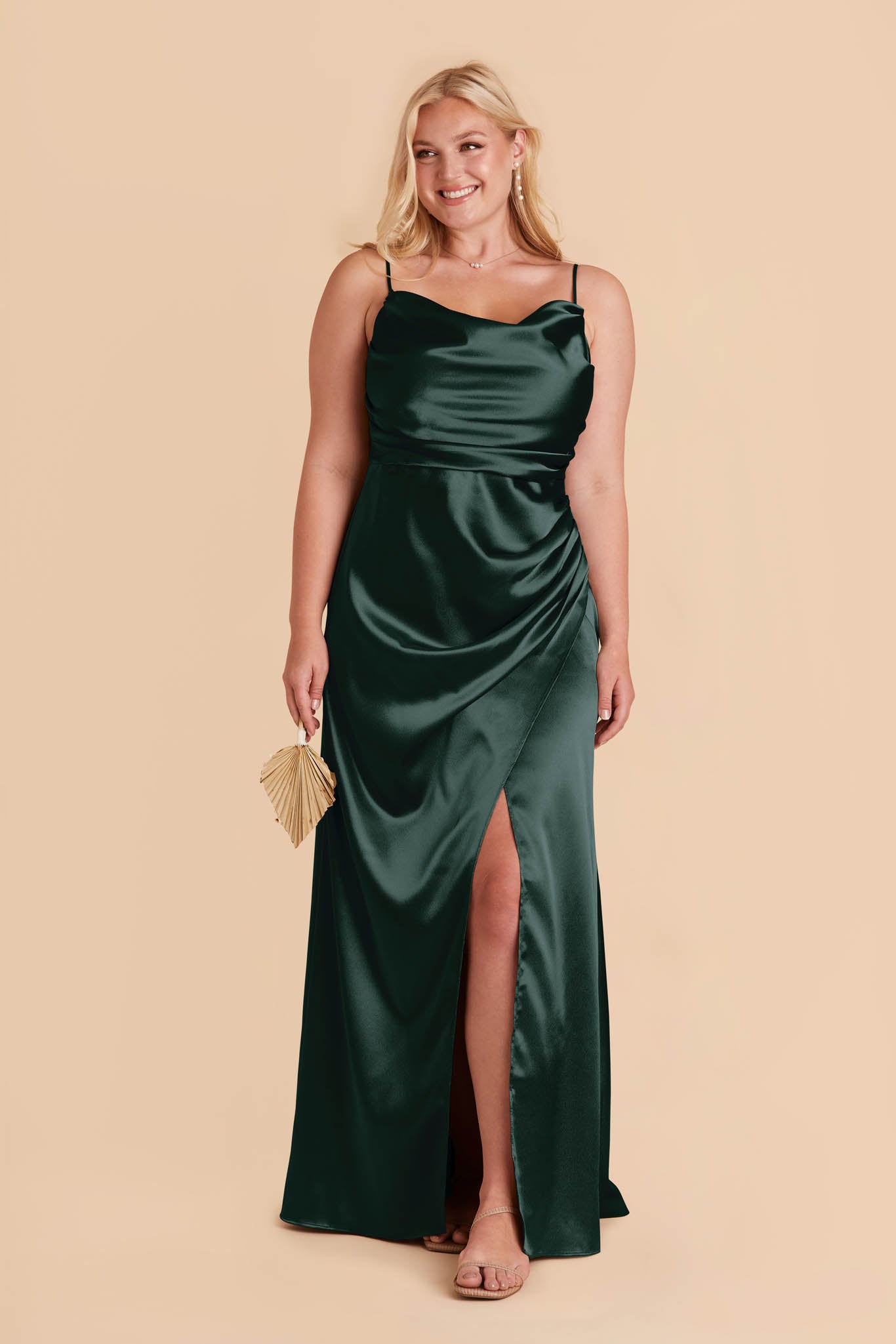 Emerald Lydia Satin Dress by Birdy Grey