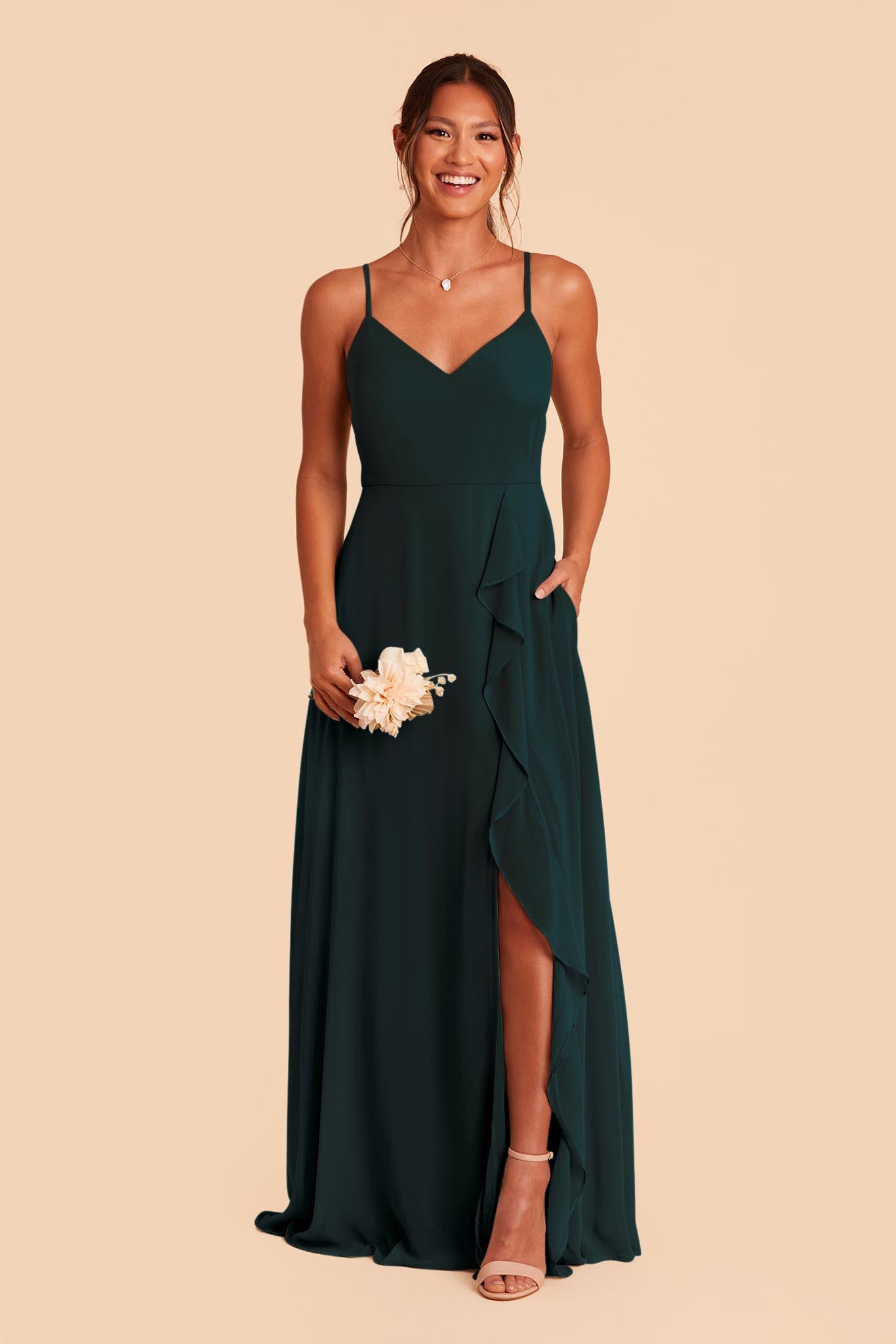 Emerald Theresa Chiffon Dress by Birdy Grey