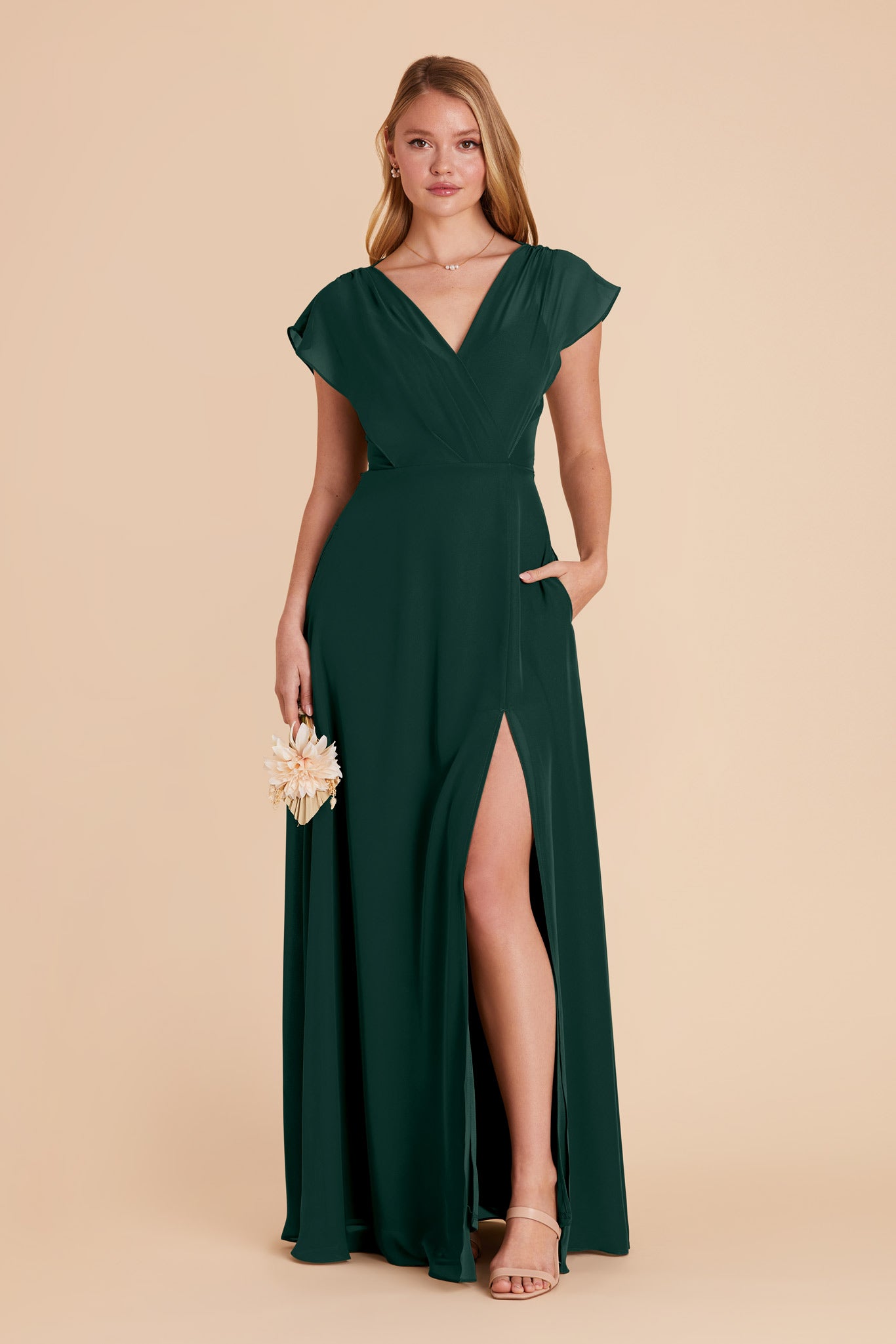 Emerald Violet Chiffon Bridesmaid Dress