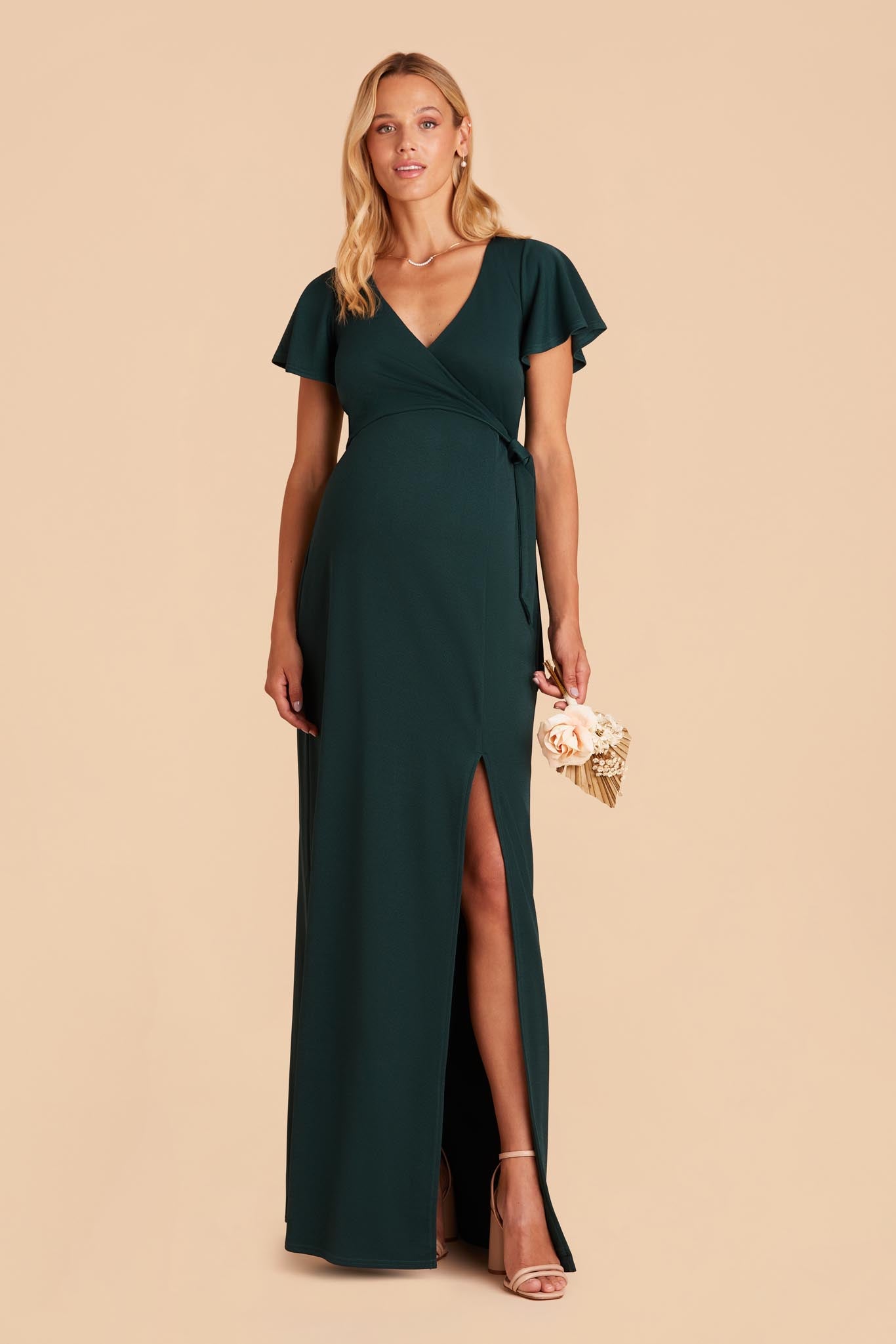 Emerald Yolanda Crepe Dress by Birdy Grey