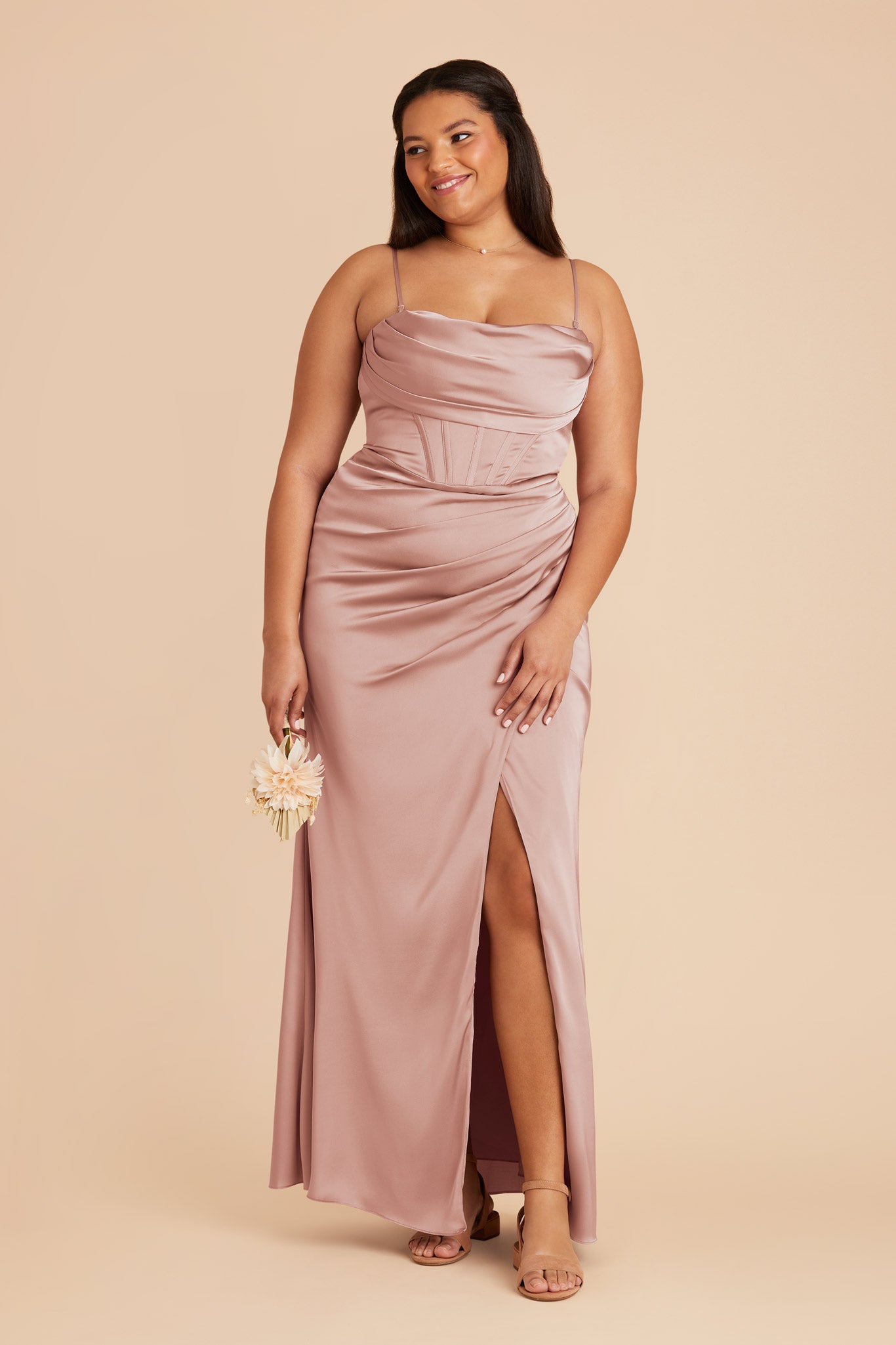English Rose Carrie Matte Satin Dress by Birdy Grey