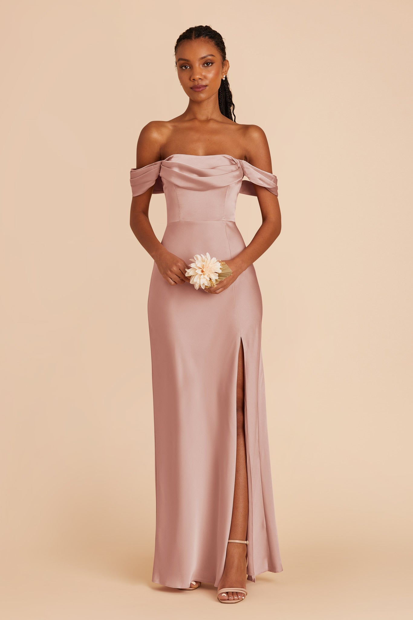 English Rose Mia Matte Satin Convertible Dress by Birdy Grey