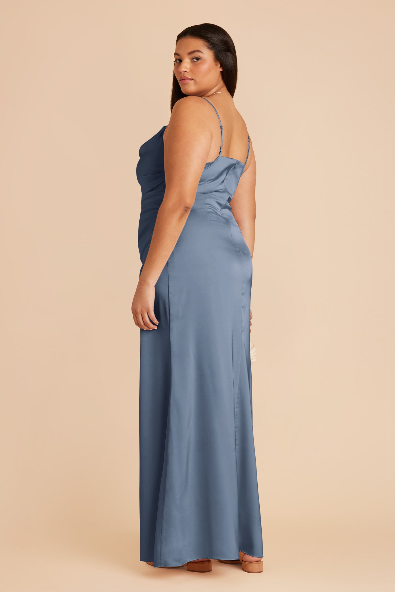 French Blue Lydia Matte Satin Dress by Birdy Grey