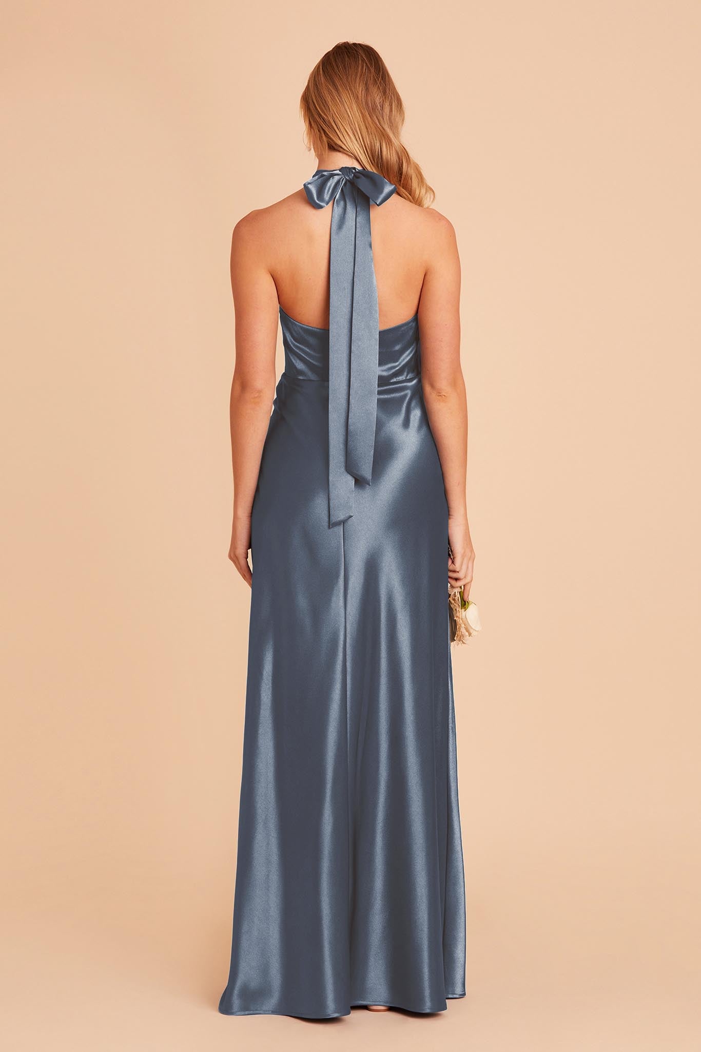 French Blue Monica Satin Dress by Birdy Grey