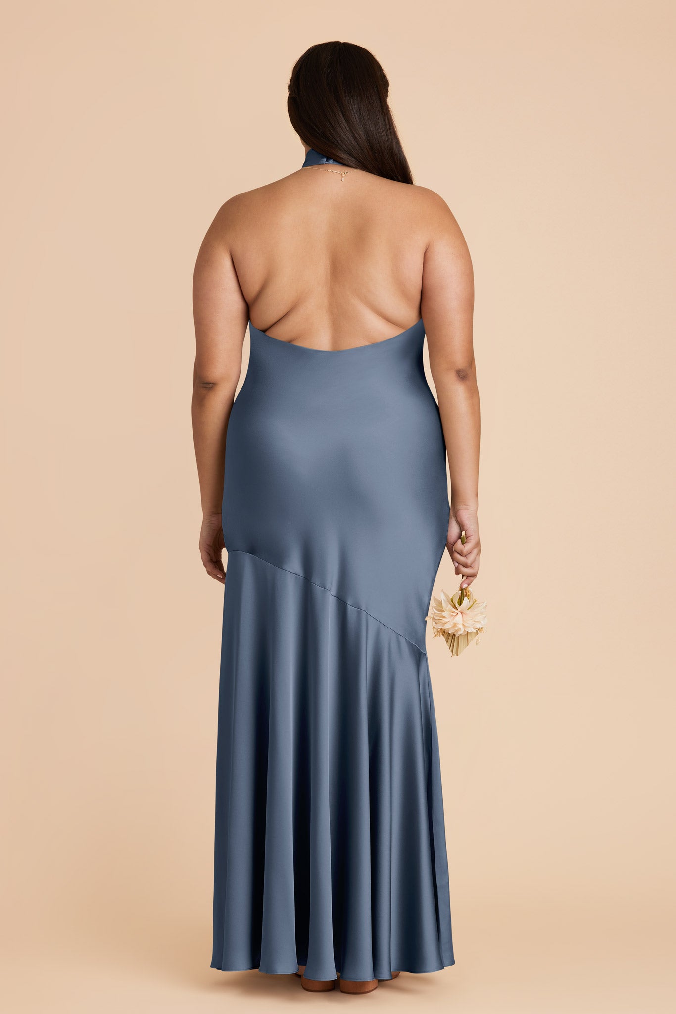 French Blue Stephanie Matte Satin Dress by Birdy Grey