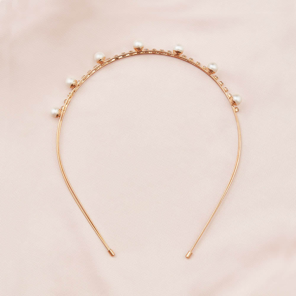 Bayeux Pearl & Crystal Headband - Gold