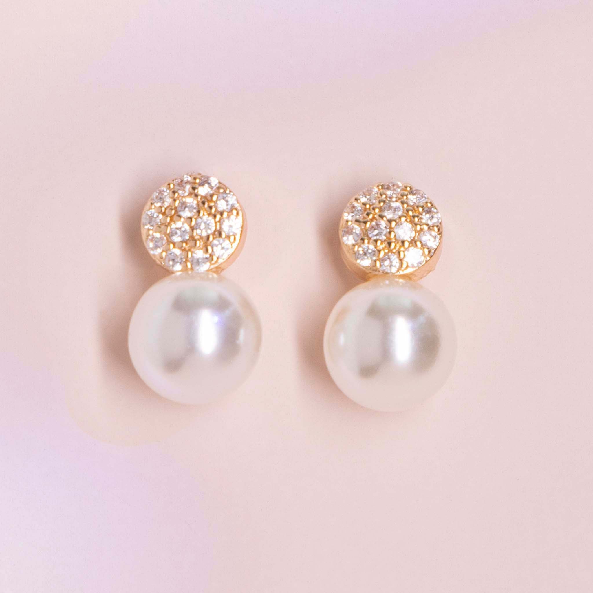 Broome Crystal & Pearl Drop Earrings