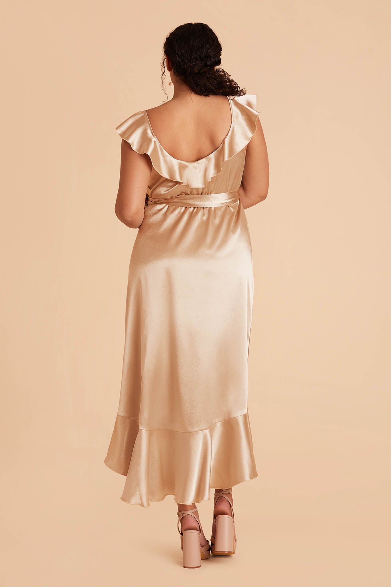 Gold James Satin Midi Dress by Birdy Grey