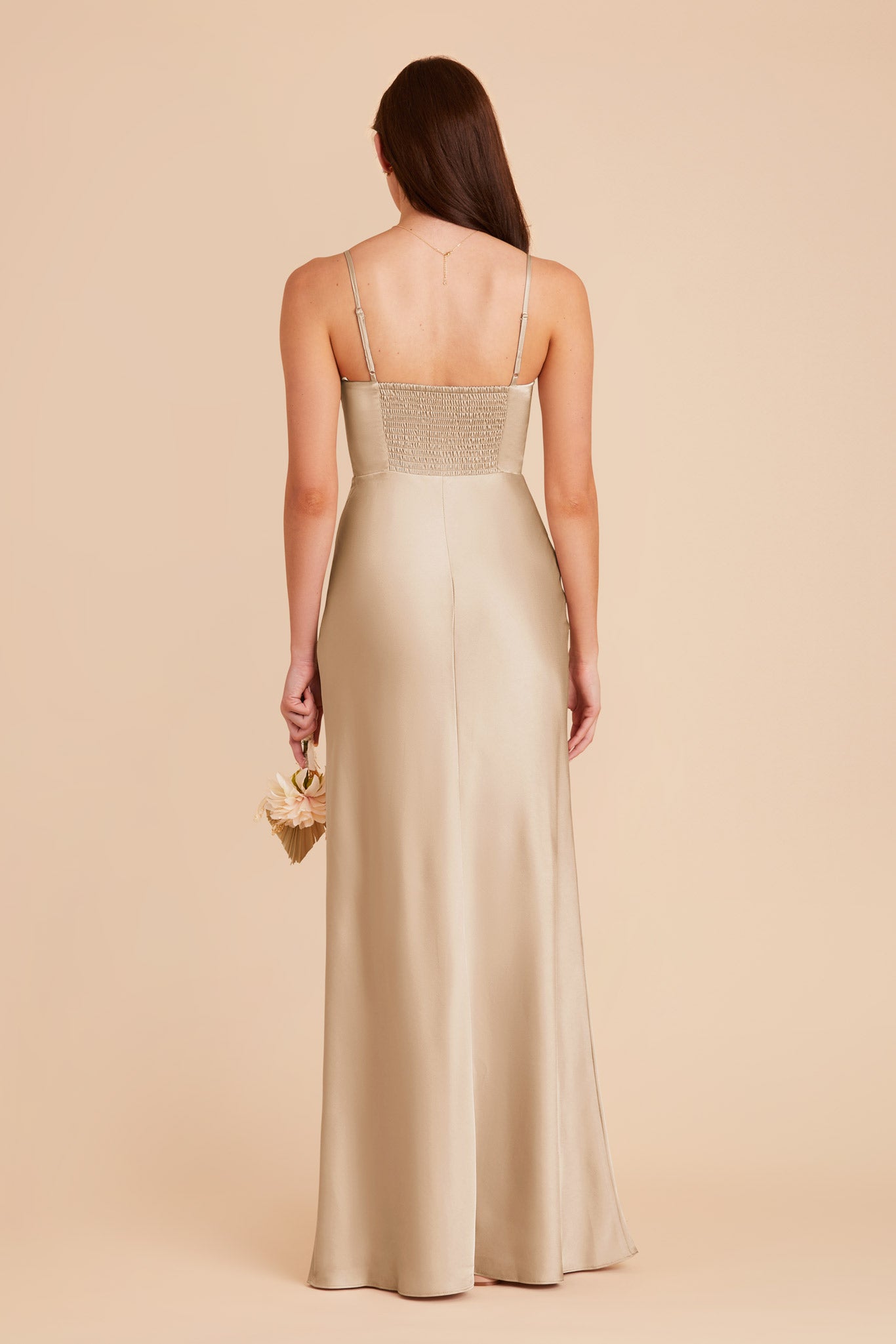 Gold Jessica Matte Satin Dress by Birdy Grey