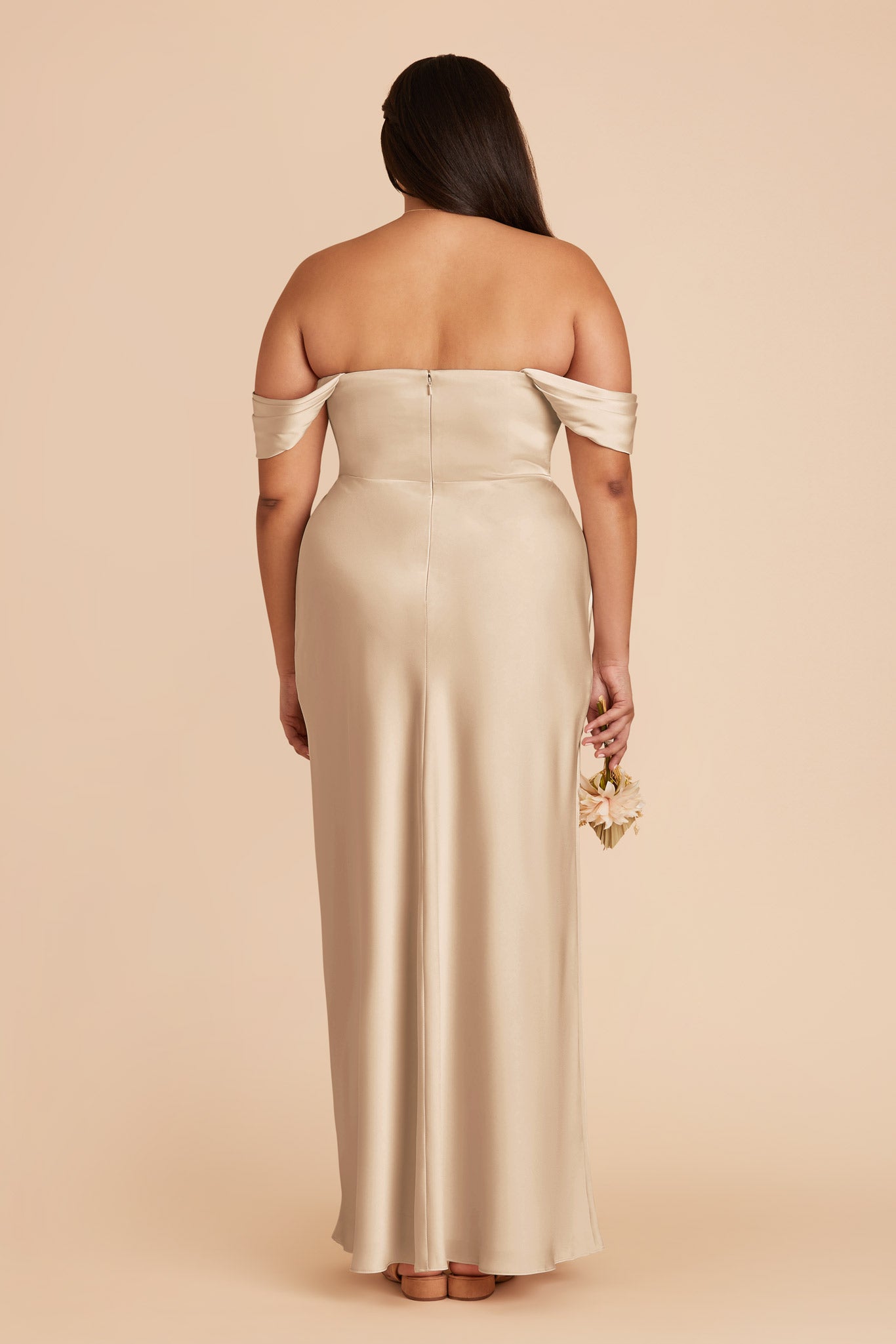 Gold Mia Matte Satin Dress by Birdy Grey