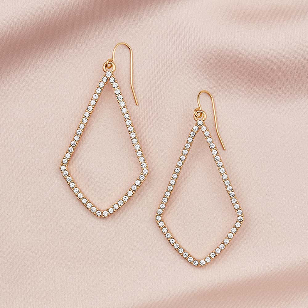 Gold Poitiers Pave Earrings by Birdy Grey