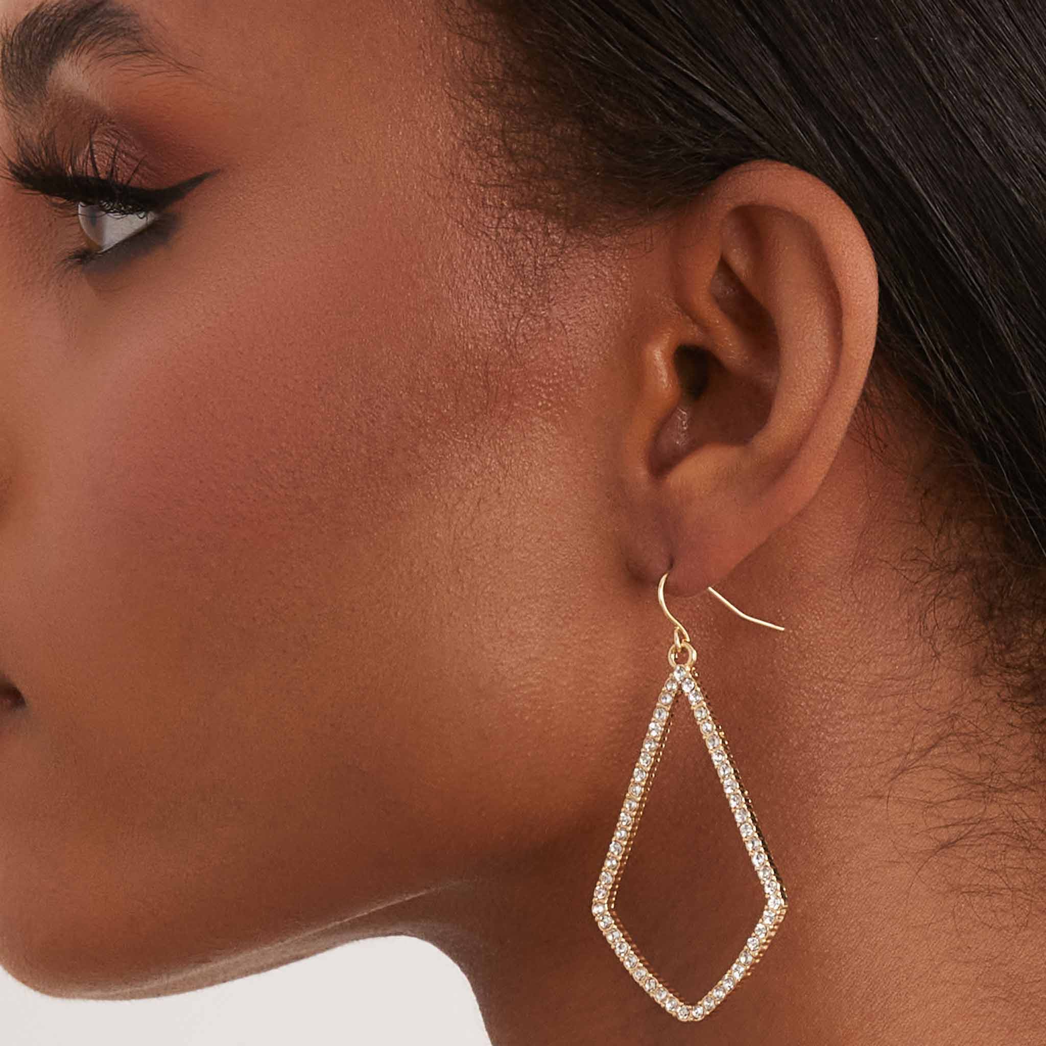 Gold Poitiers Pave Earrings by Birdy Grey