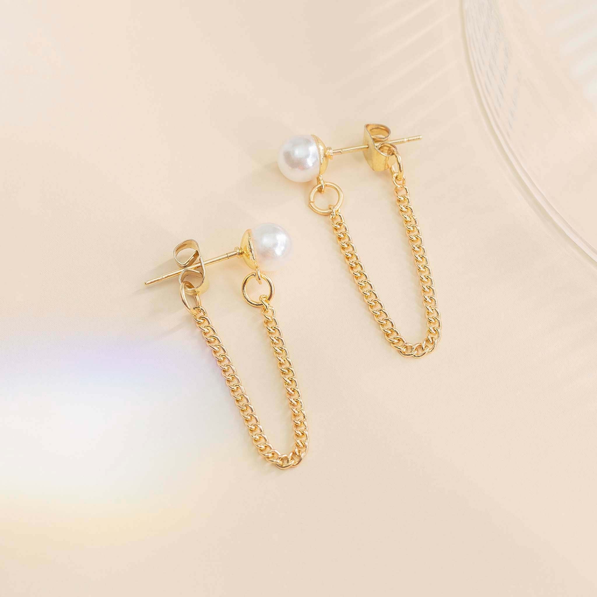 Silver Chain Earrings, Gold Chain Earrings, Minimalist Drop Earrings, –  Briller Designs Jewelry