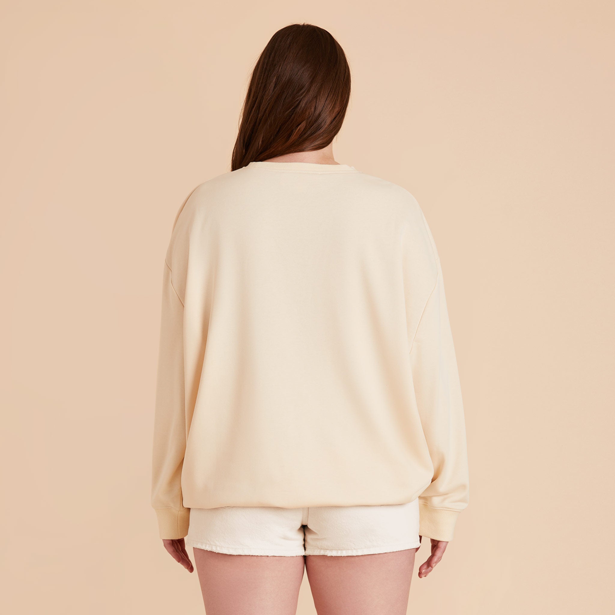 Ivory Brianne Oversized Crewneck Sweatshirt by Birdy Grey