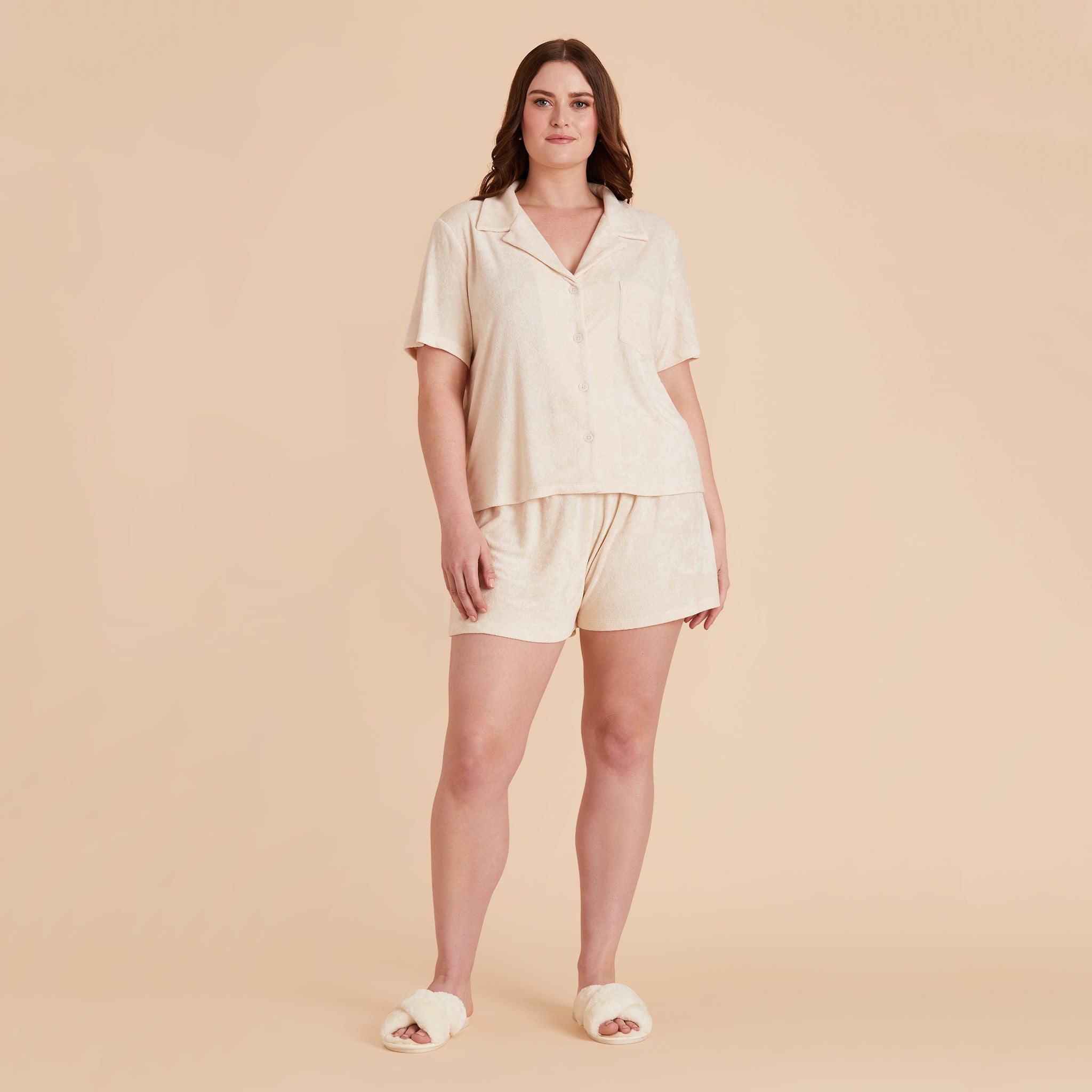 Ivory Eunice Short Sleeve Shirt and Shorts Set by Birdy Grey