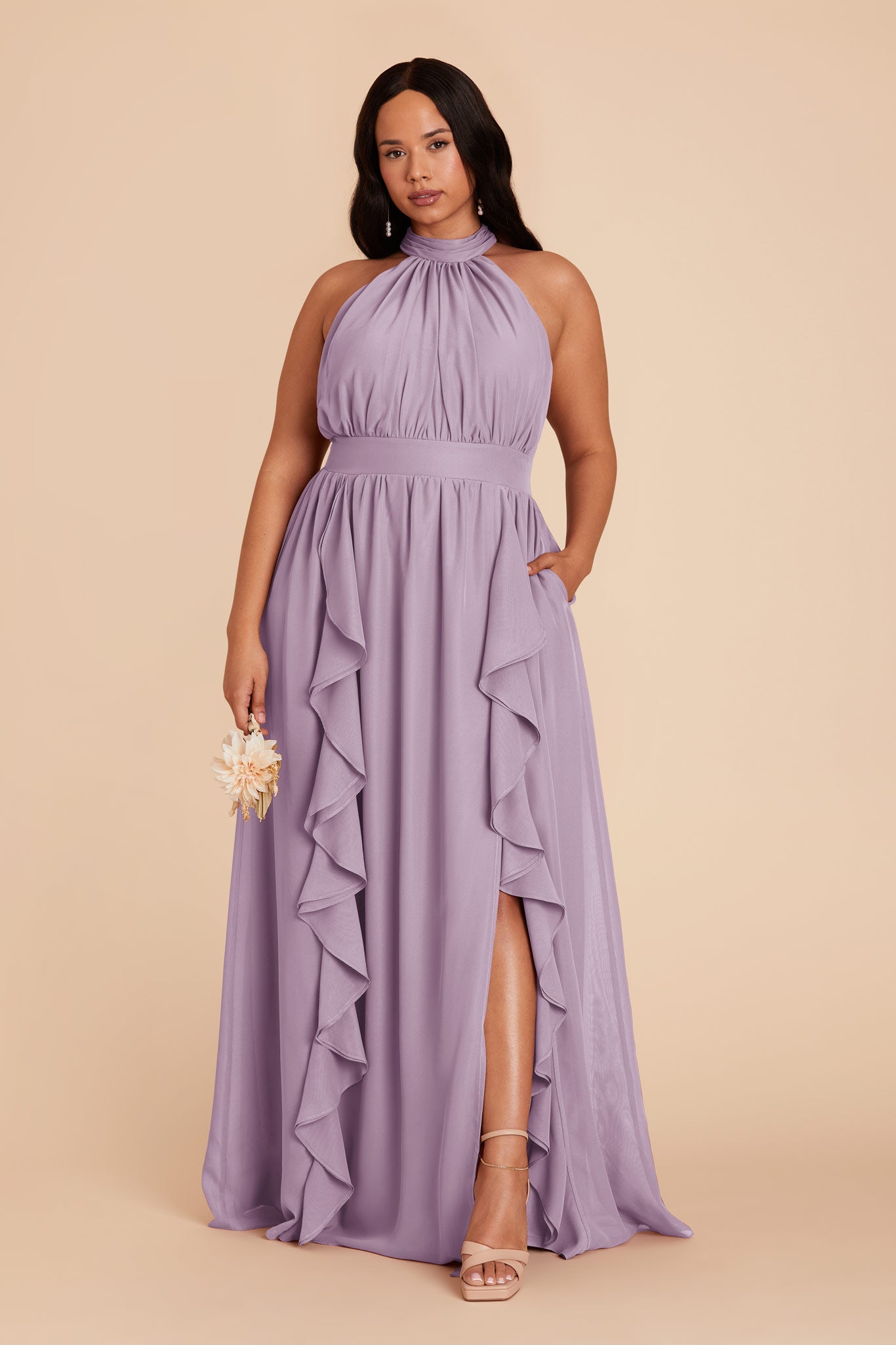 Lavender Joyce Chiffon Dress by Birdy Grey
