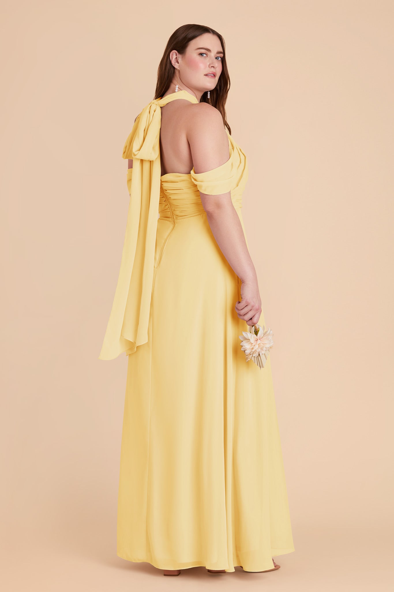 Lemon Sorbet Cara Chiffon Dress by Birdy Grey