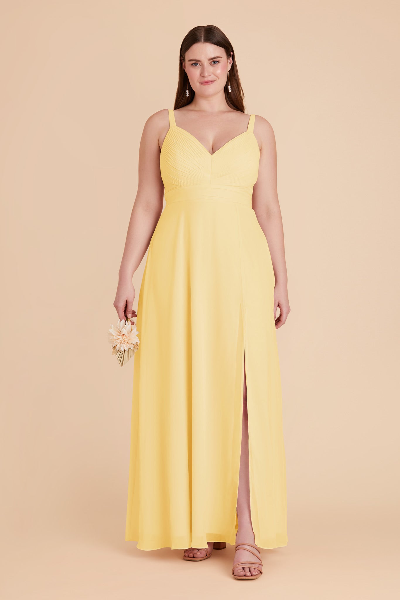 Lemon Sorbet Deborah Chiffon Dress by Birdy Grey