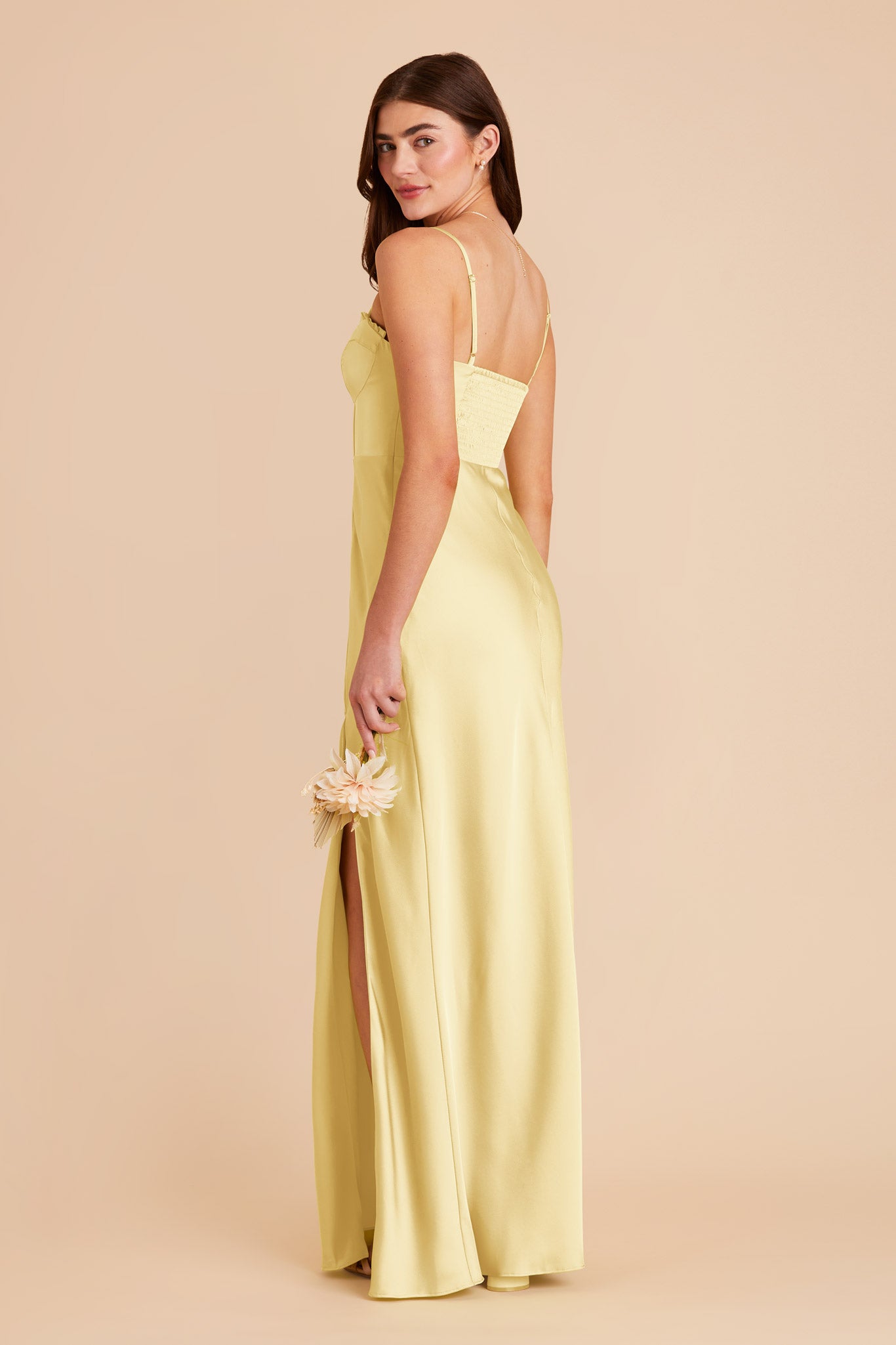 Lemon Sorbet Jessica Matte Satin Dress by Birdy Grey