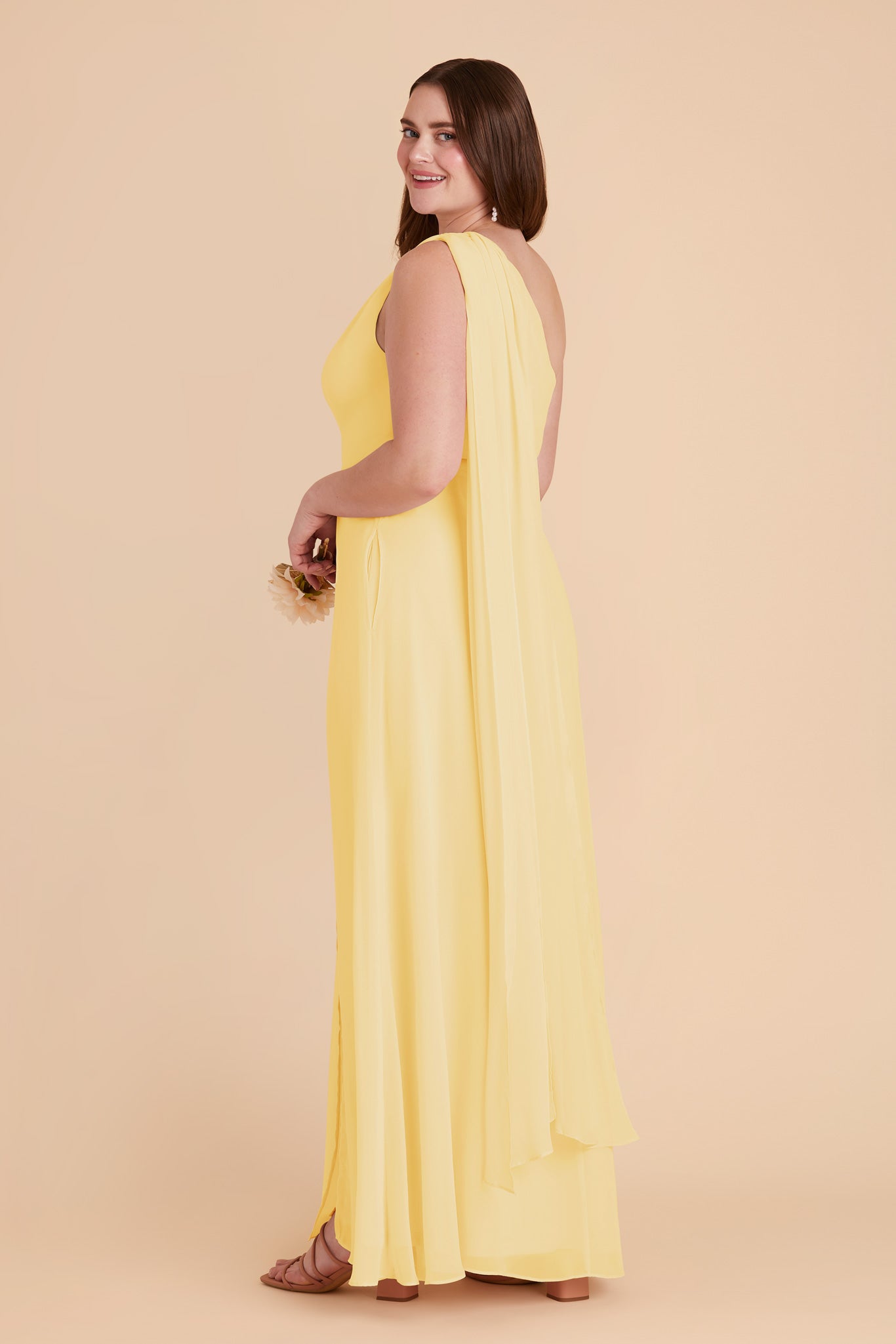 Lemon Sorbet Melissa Chiffon Dress by Birdy Grey