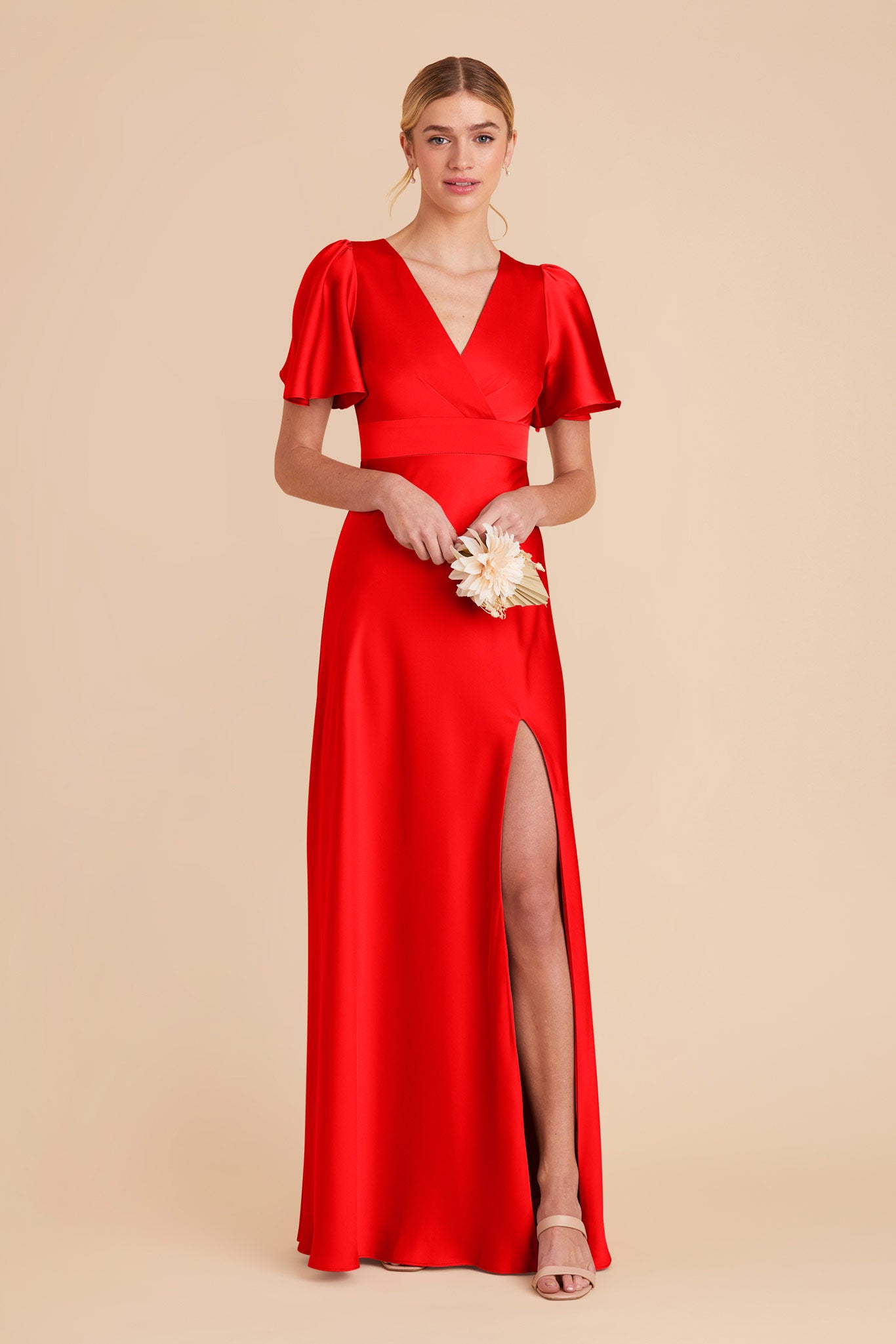 Lipstick Red Marni Matte Satin Dress by Birdy Grey