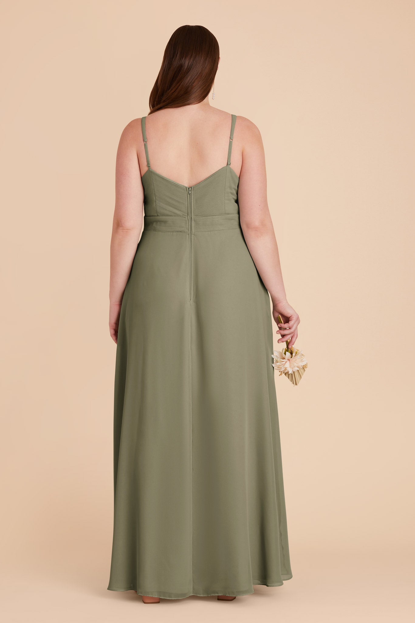 Moss Green Deborah Chiffon Dress by Birdy Grey